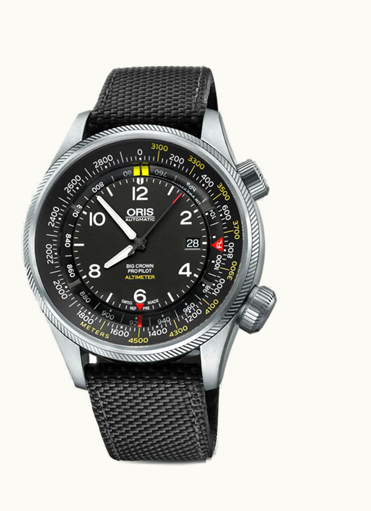 Oris Big Crown ProPilot Altimeter Meter / Black Textile