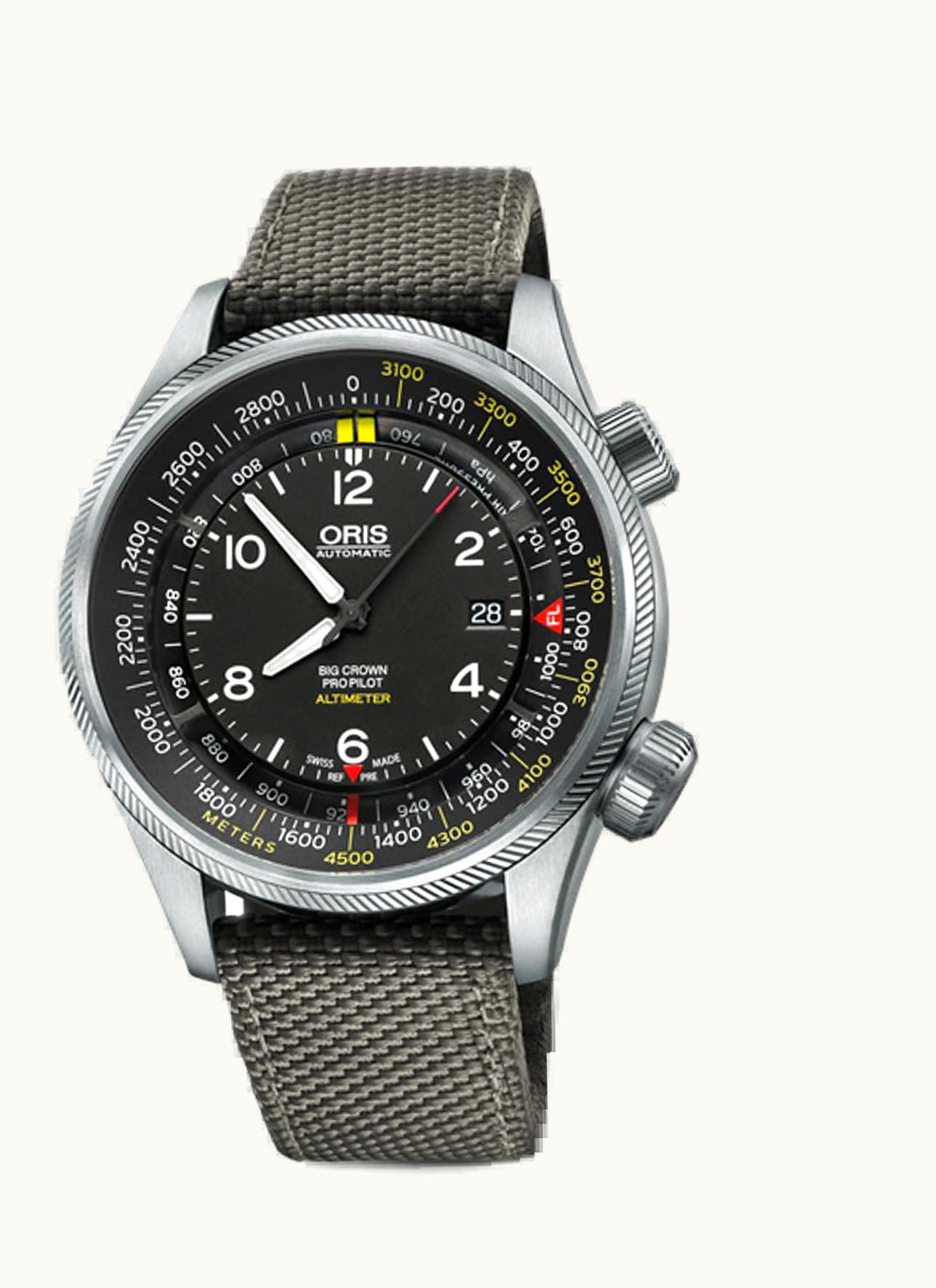 Oris Big Crown ProPilot Altimeter Meter / Grey Textile