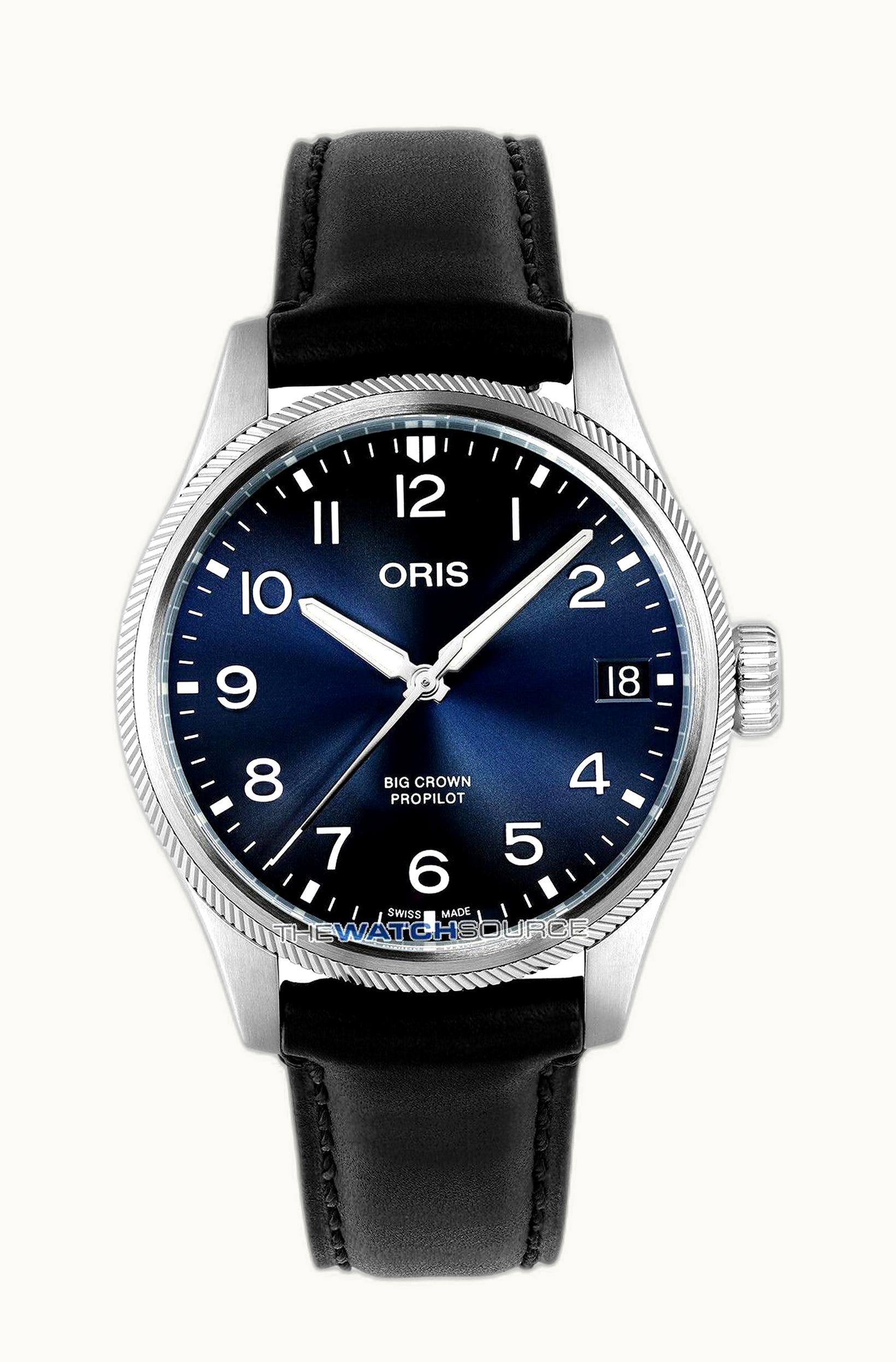 Oris Big Crown ProPilot Big Date Stainless Steel / Blue / Leather