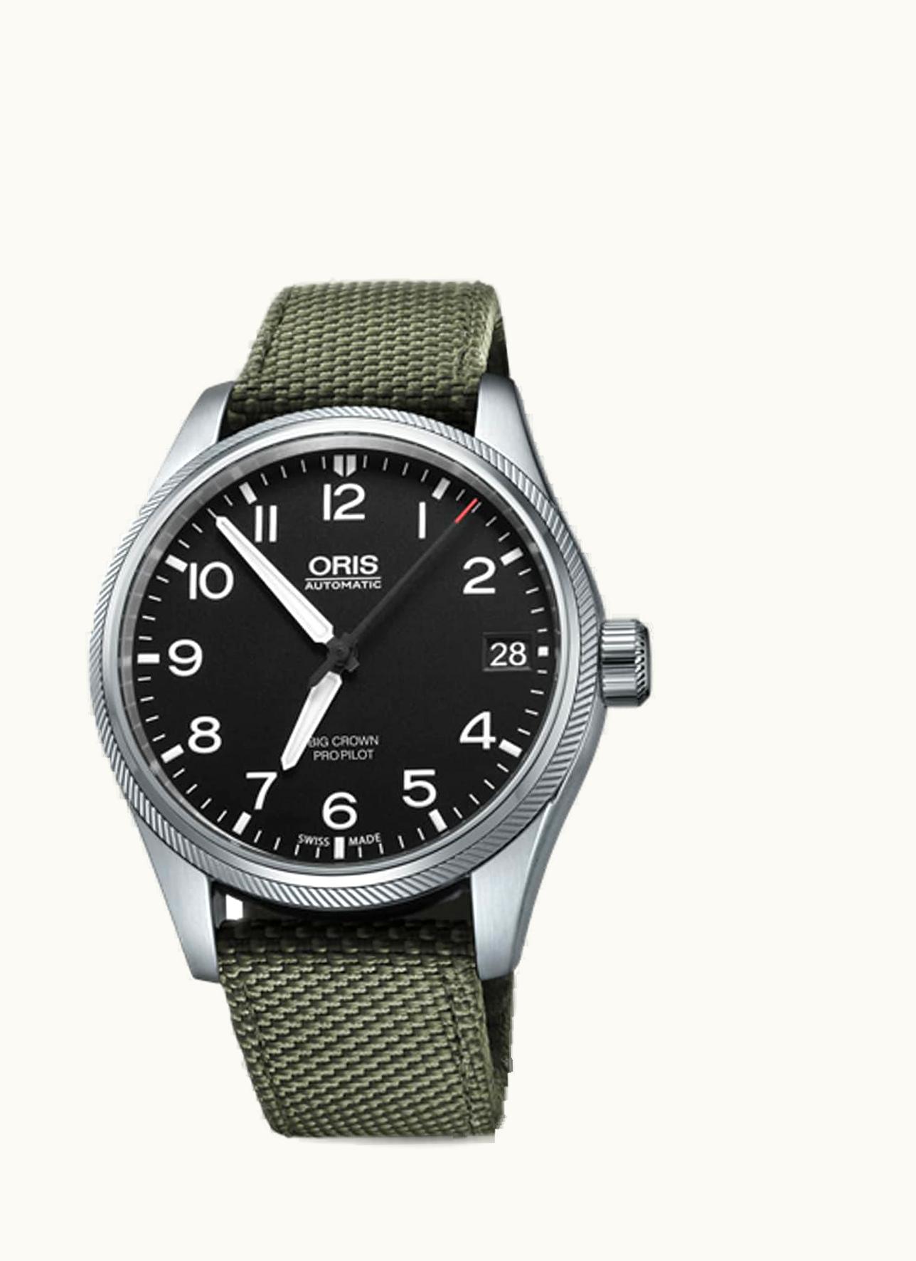 Oris Big Crown ProPilot Date Black / Grey Textile
