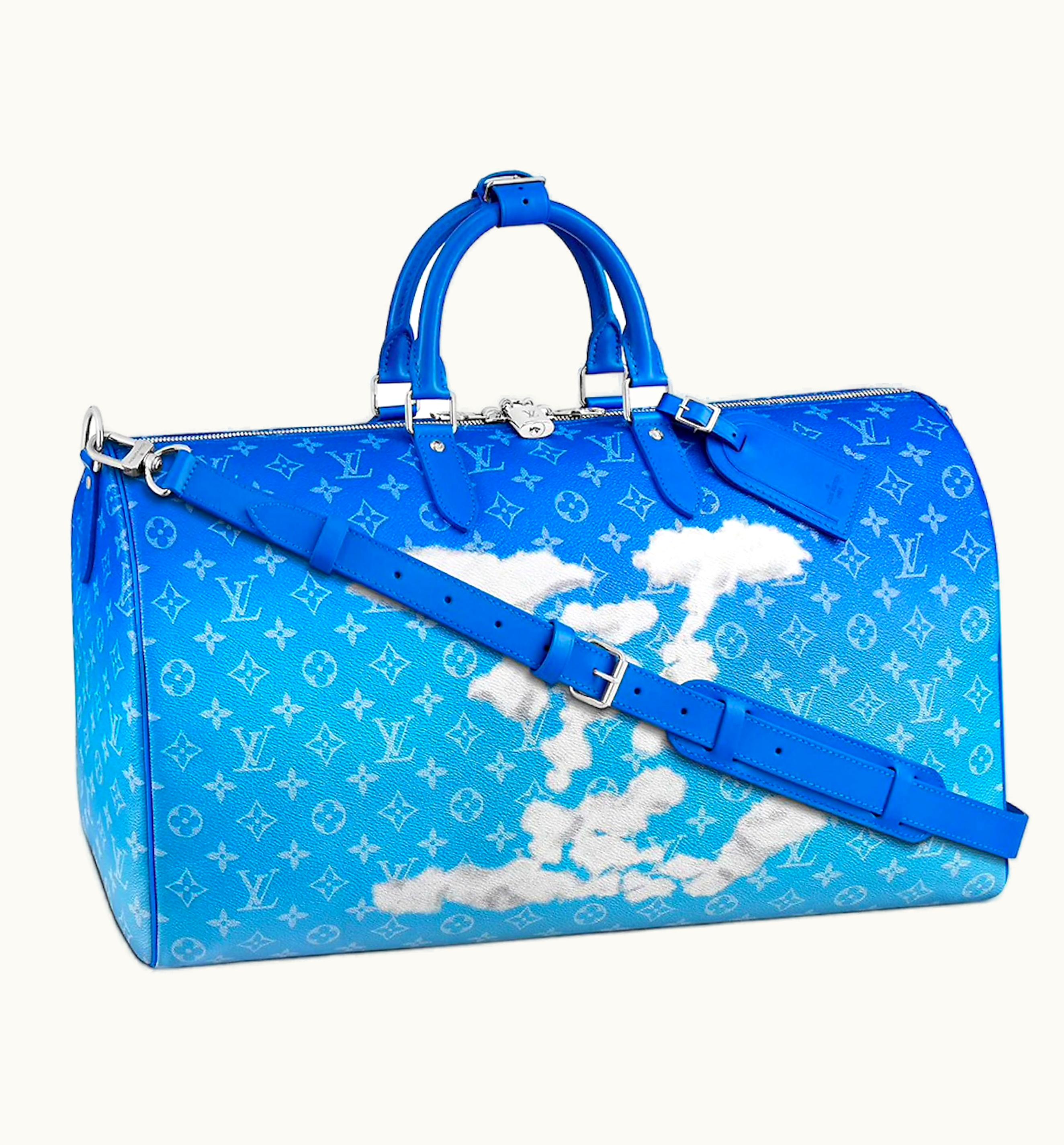 Louis Vuitton Louis Vuitton Keepall 50 Bandouliere Clouds Monogram Blue