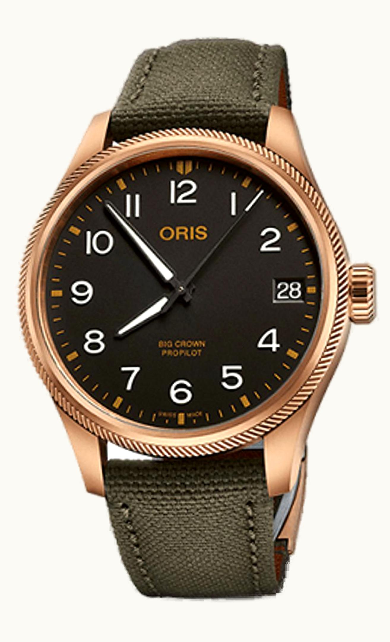Oris Big Crown ProPilot Big Date Bronze / Black / Fabric