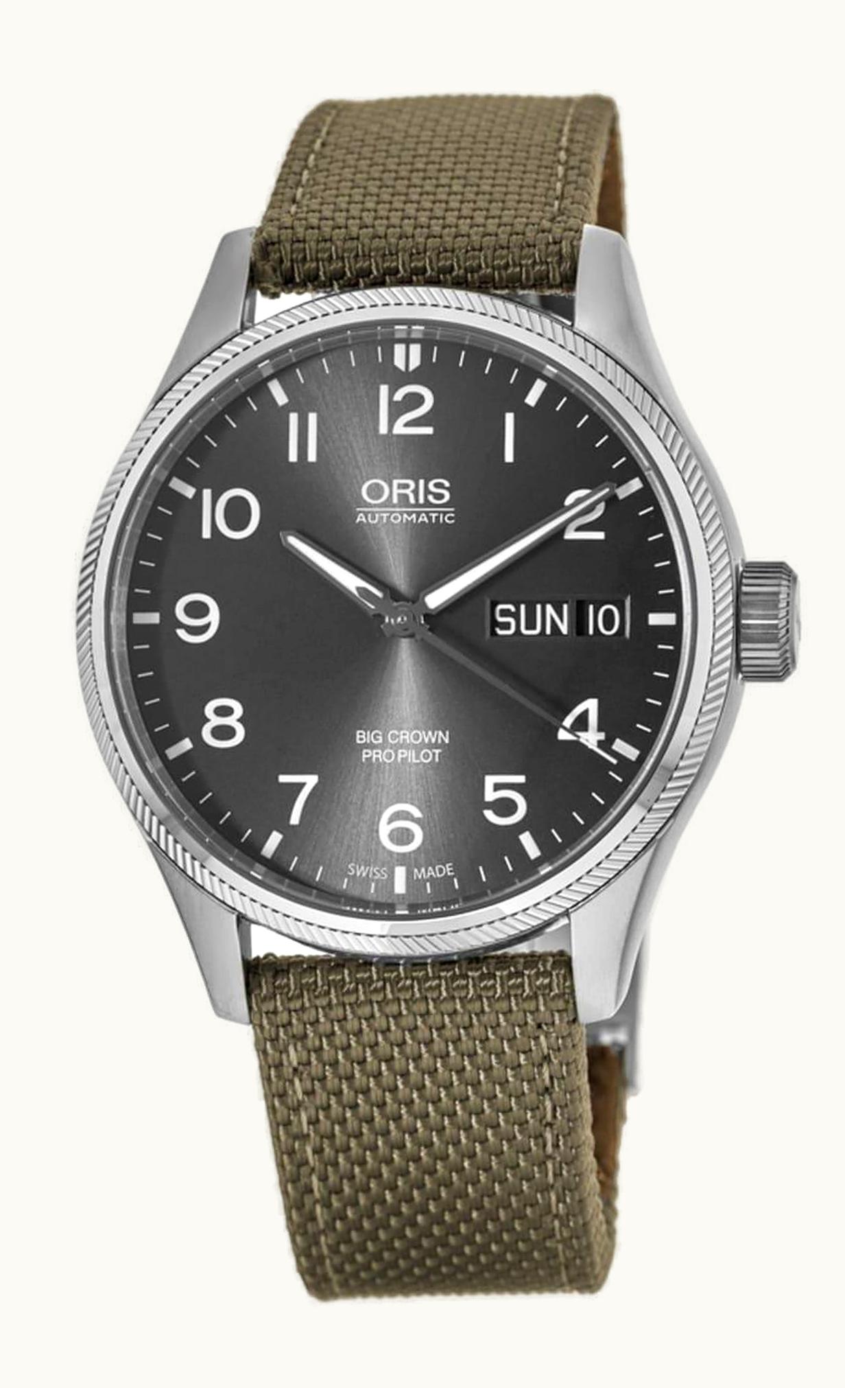 Oris Big Crown ProPilot Big Day Date Stainless Steel / Grey / Fabric