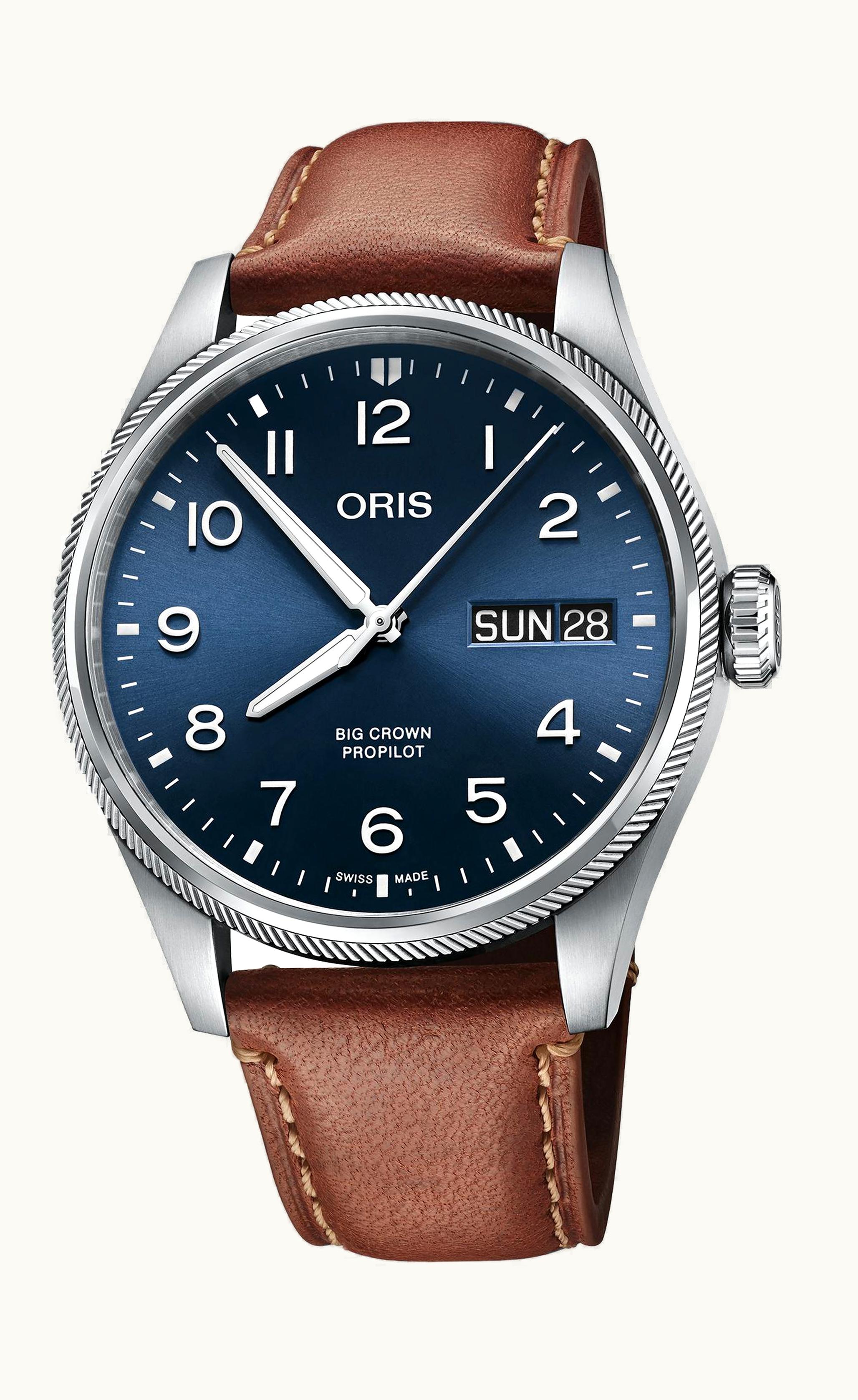 Oris Big Crown ProPilot Big Day Date Stainless Steel / Blue / Leather