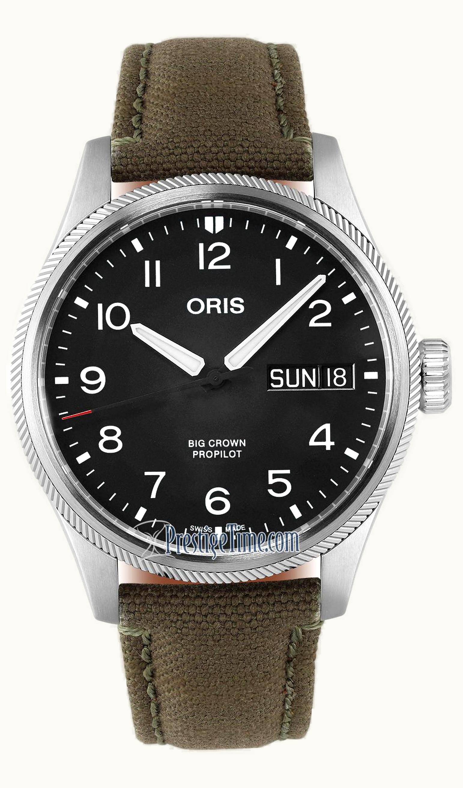 Oris Big Crown ProPilot Big Day Date Stainless Steel / Black / Fabric