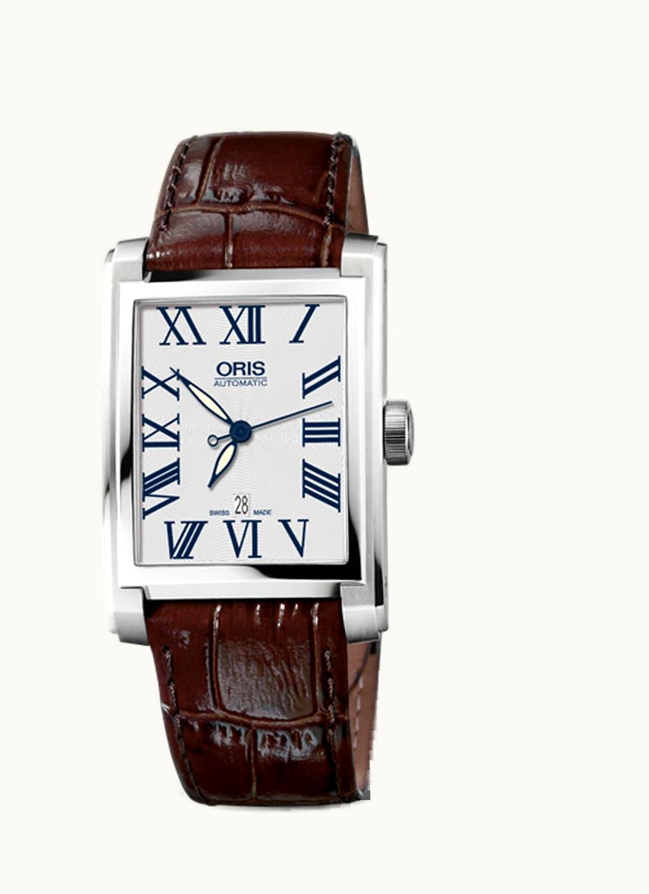 Oris Rectangular Date 30 Stainless Steel / Silver - Roman
