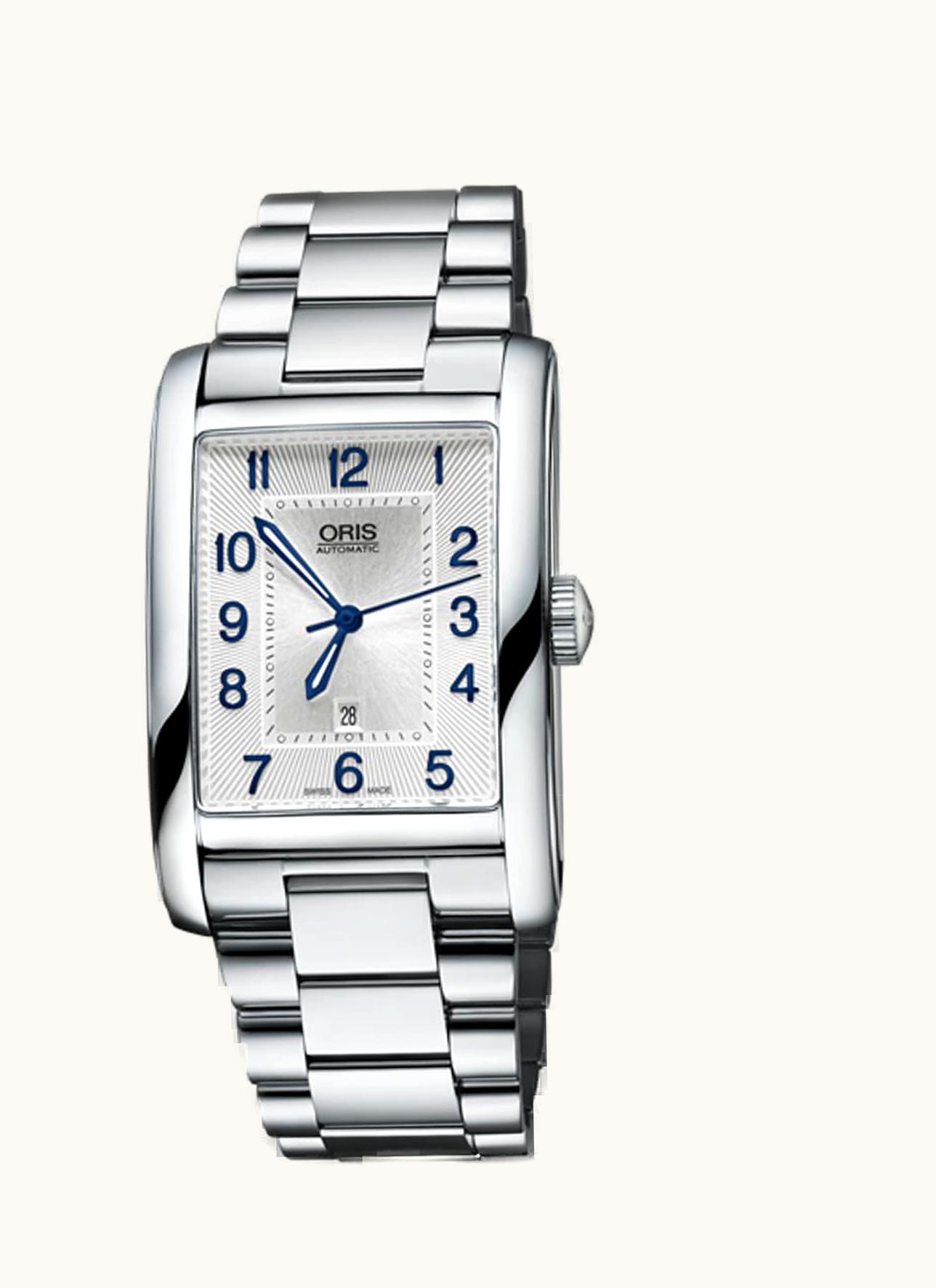 Oris Rectangular Date 30 Stainless Steel / Silver - Arabic / Bracelet