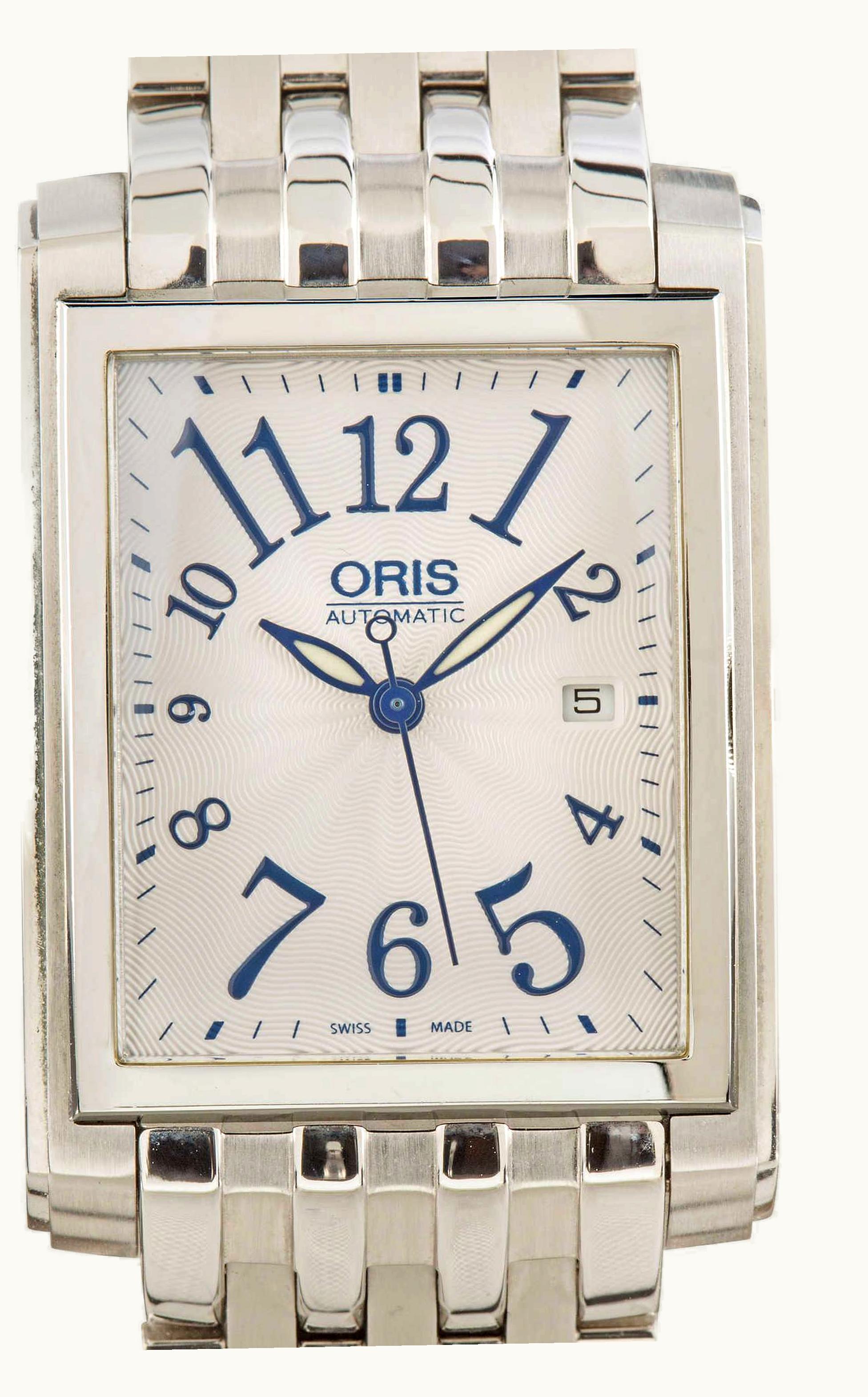Oris Rectangular Date 30 Stainless Steel / Silver - Arabic