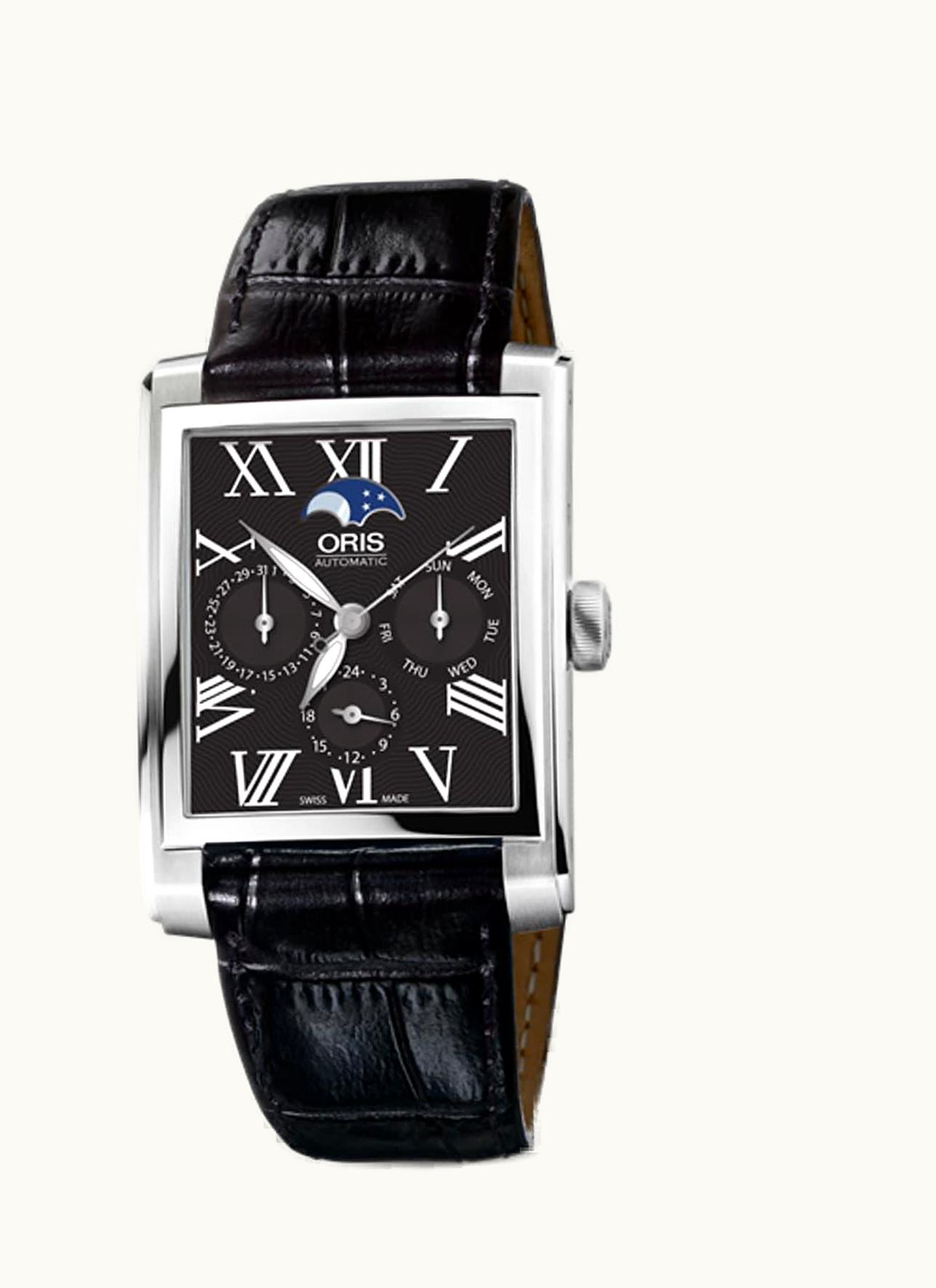 Oris Rectangular Complication Stainless Steel / Black - Roman