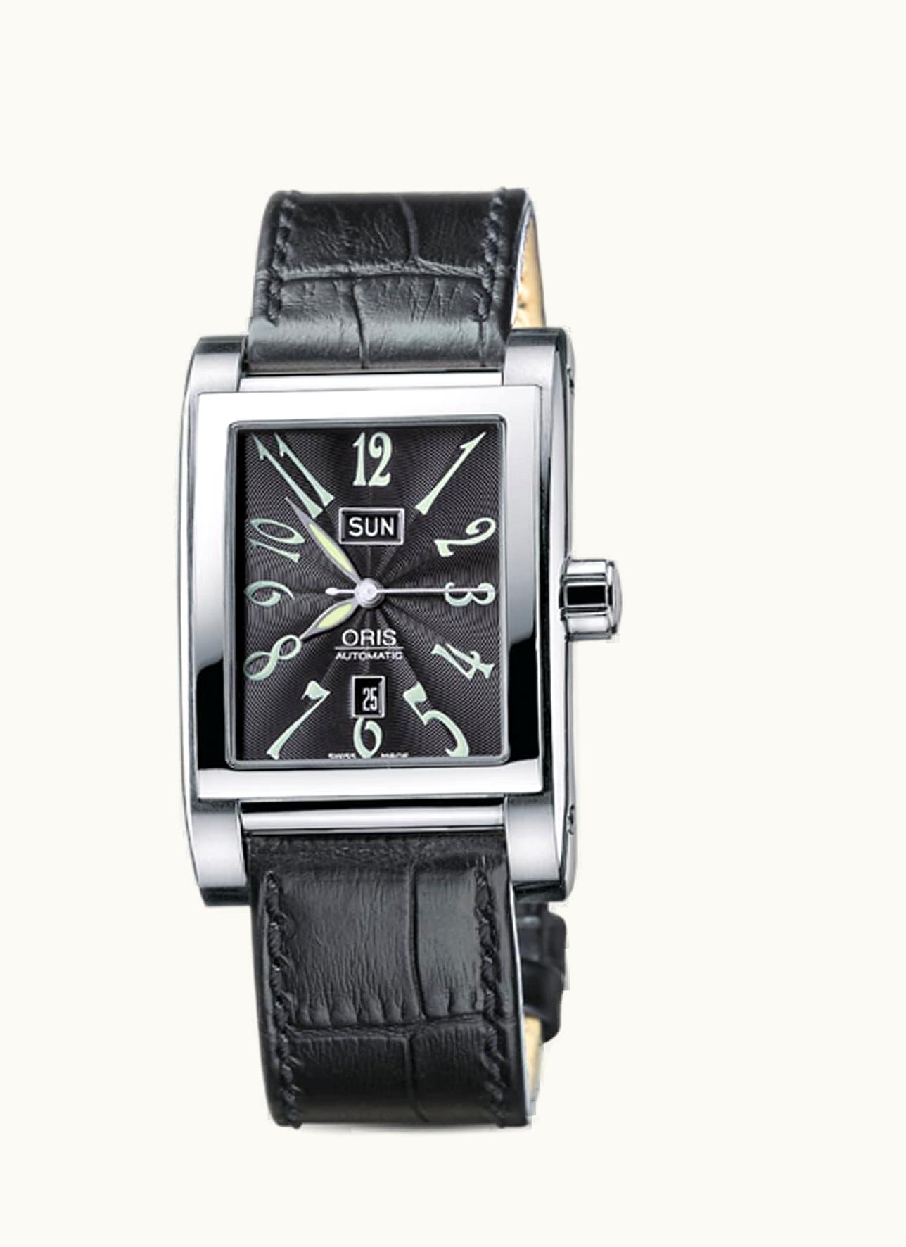 Oris Rectangular Day Date 30 Stainless Steel / Black