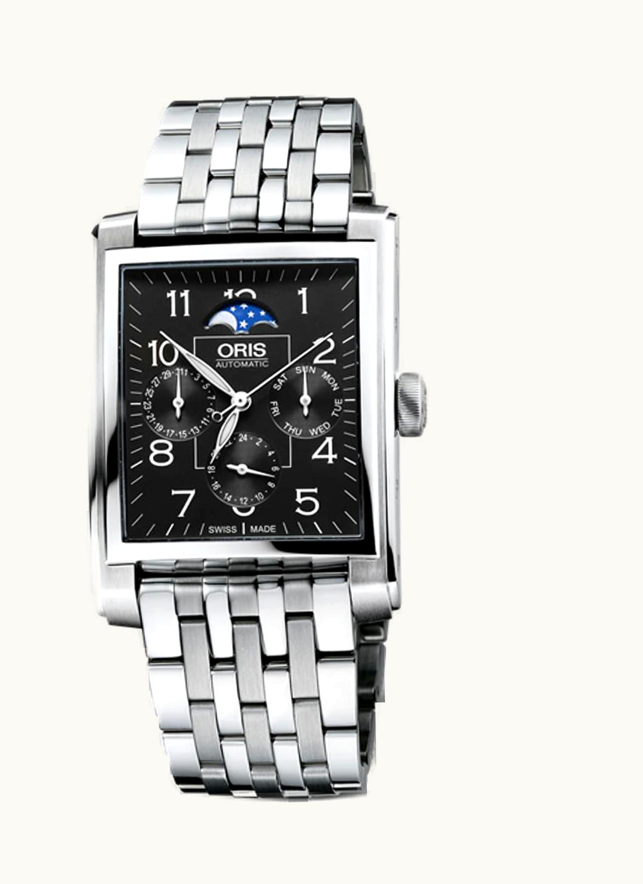 Oris Rectangular Complication Stainless Steel / Black - Arabic / Bracelet