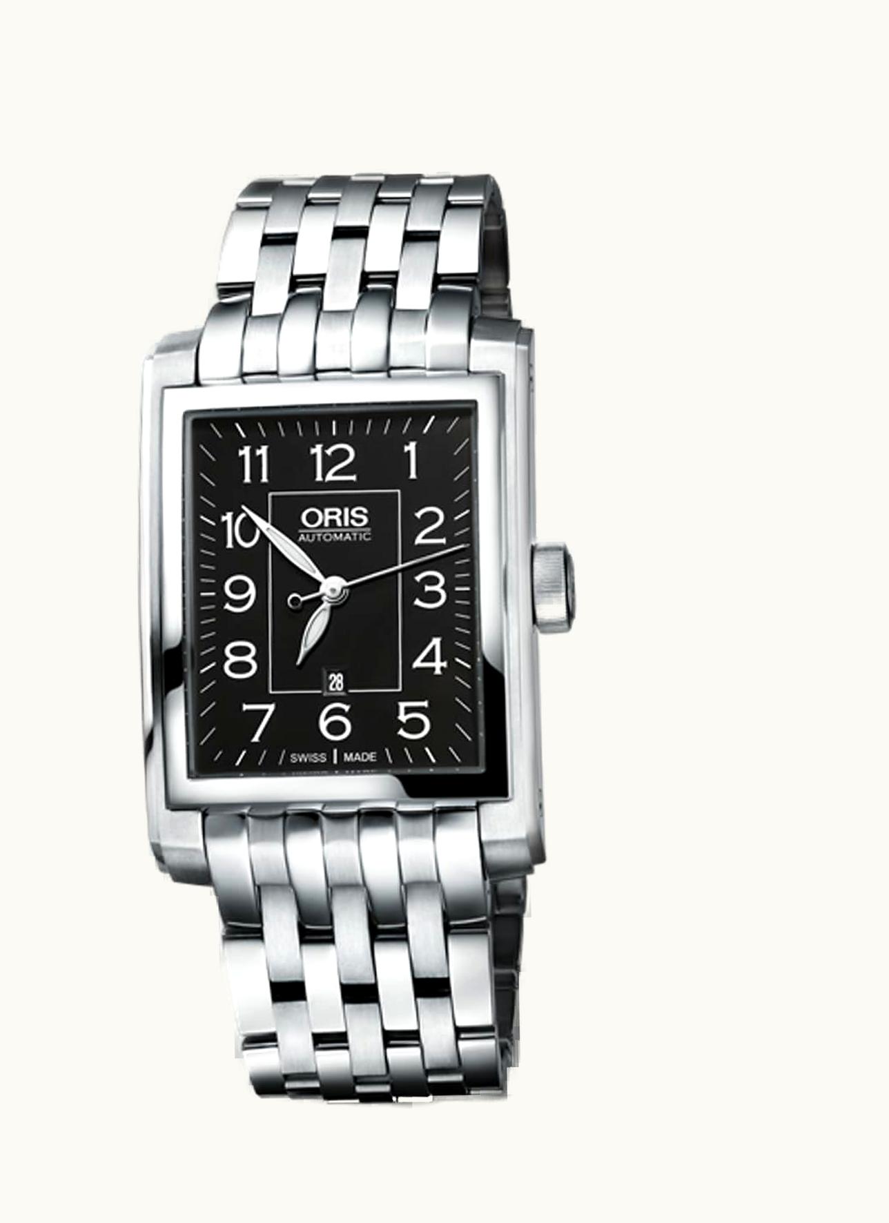 Oris Rectangular Date 30 Stainless Steel / Black - Arabic / Bracelet