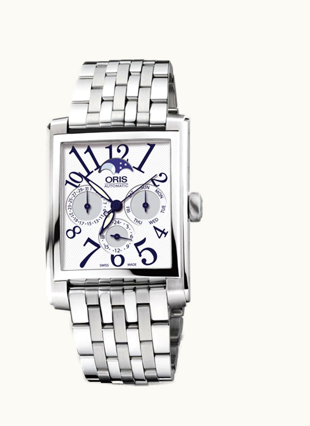 Oris Rectangular Complication Stainless Steel / Silver - Arabic / Bracelet