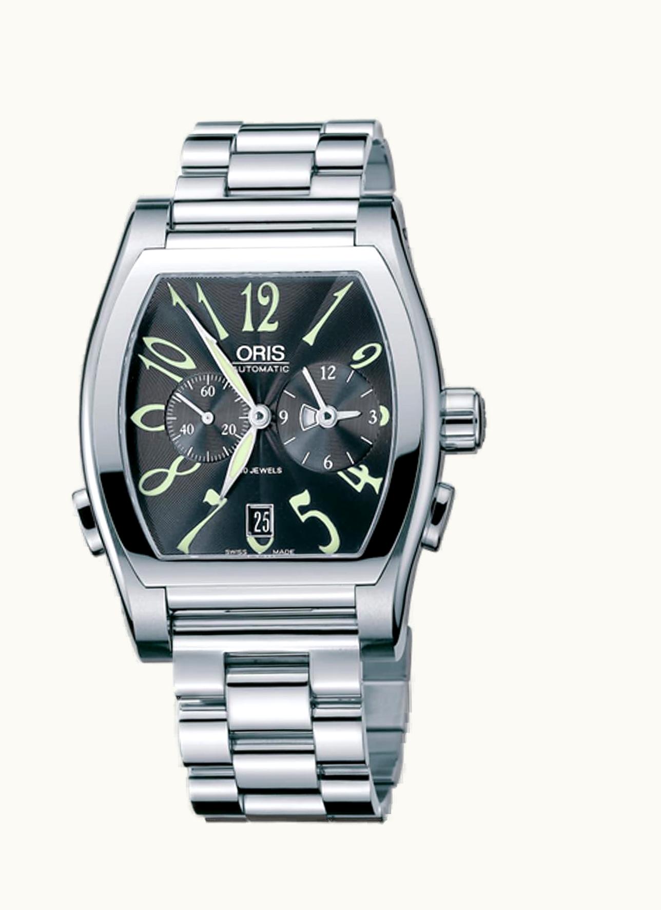Oris Tonneau Worldtimer Stainless Steel / Black