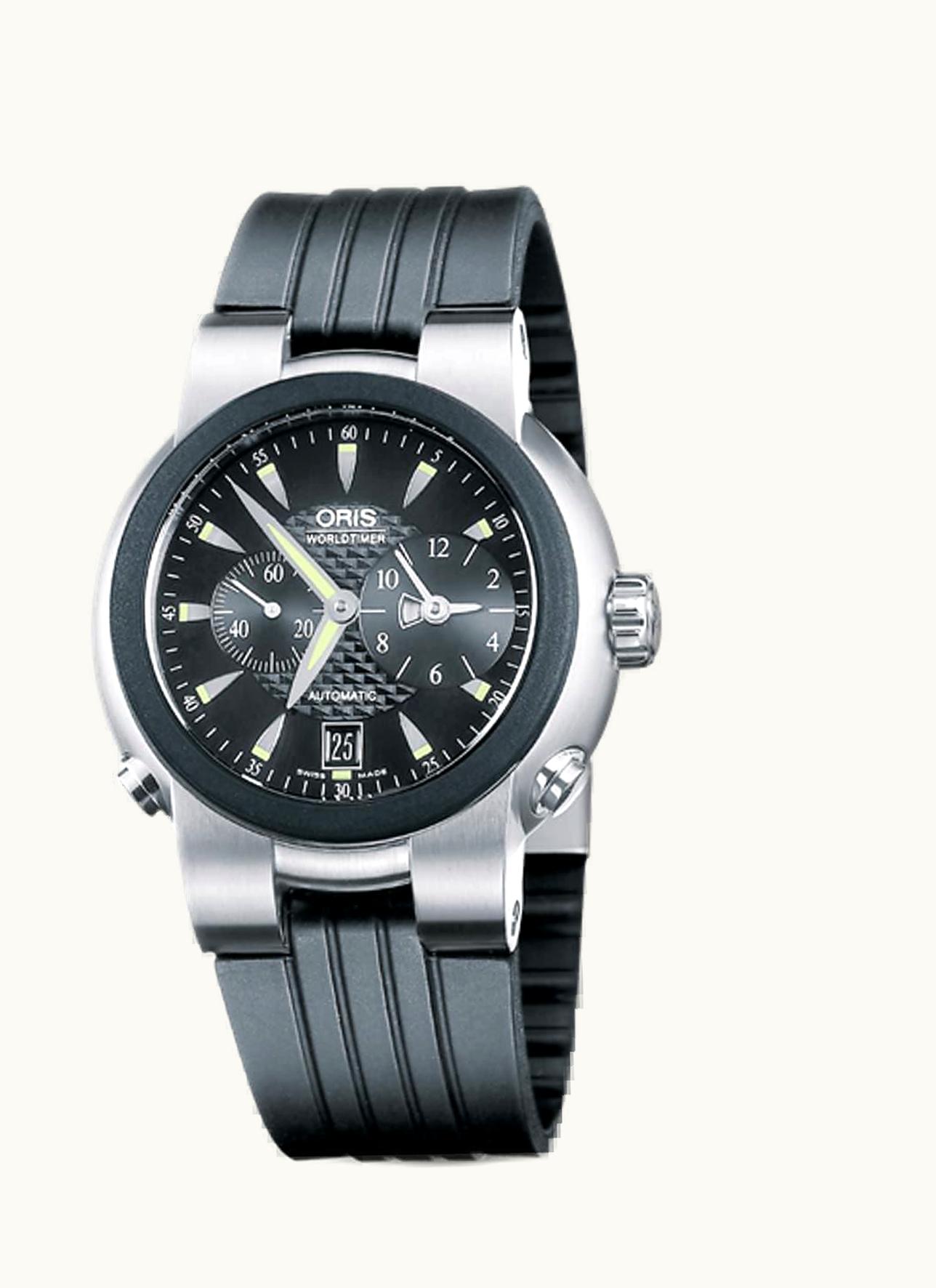 Oris TT1 Worldtimer Stainless Steel - Rubber / Black / Rubber