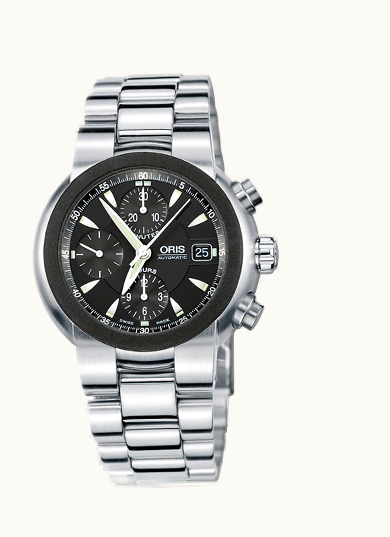 Oris TT1 Chronograph Stainless Steel - Rubber / Black / Bracelet