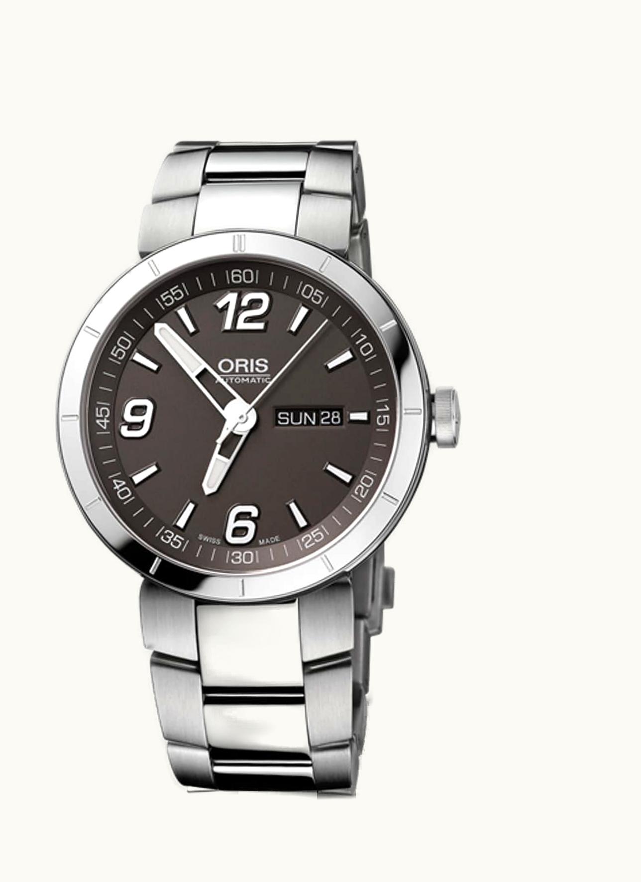 Oris TT1 Day Date Stainless Steel / Grey / Bracelet