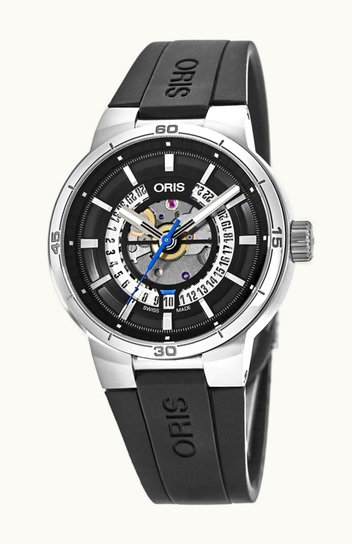 Oris TT1 Engine Date Stainless Steel / Skeleton / Rubber