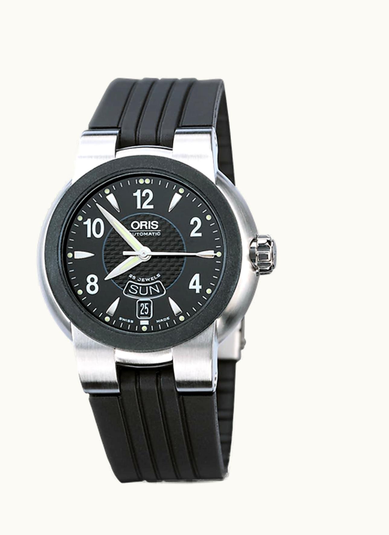 Oris TT1 Day Date Stainless Steel - Rubber / Black / Bracelet
