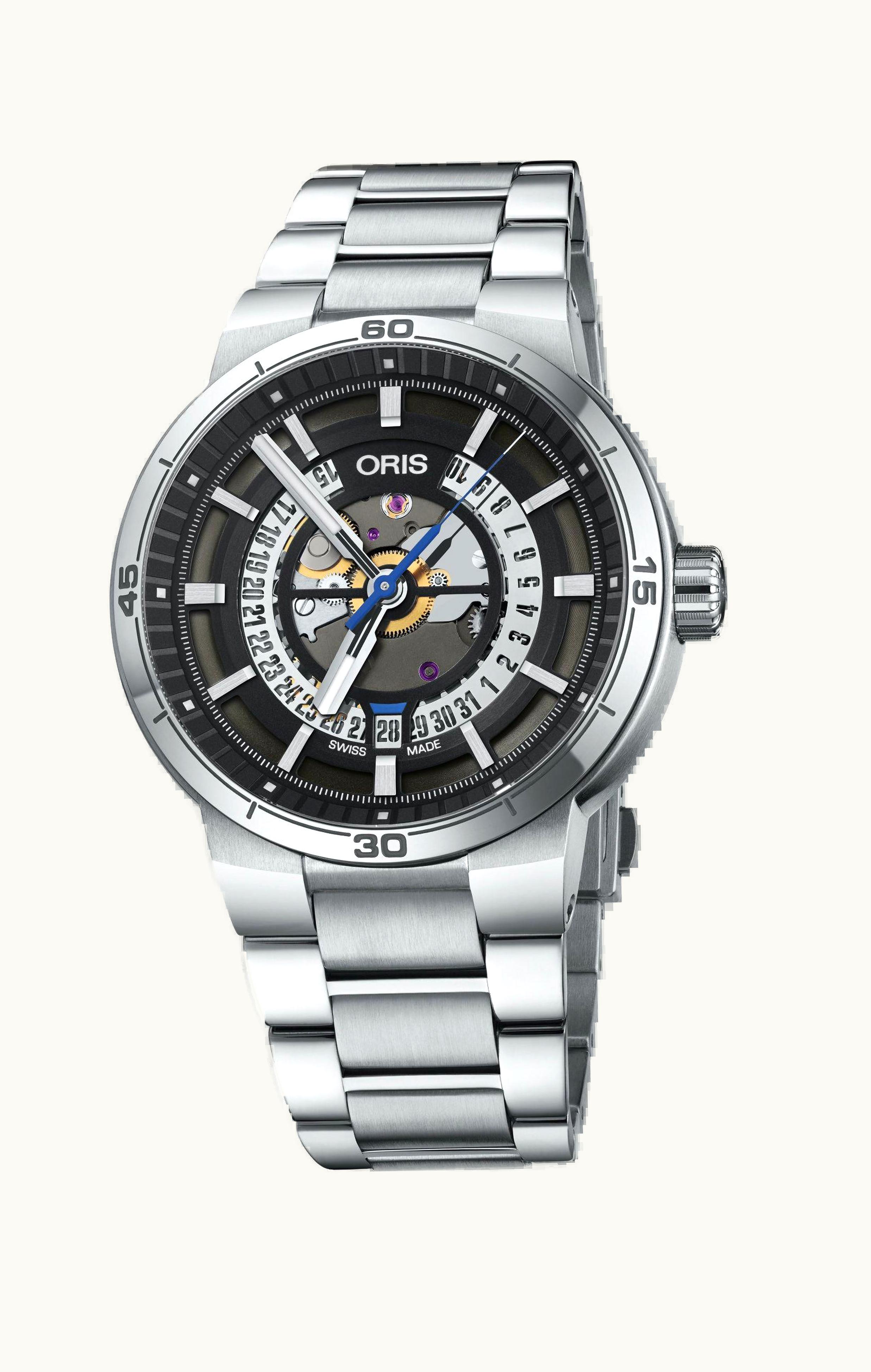 Oris TT1 Engine Date Stainless Steel / Skeleton / Bracelet