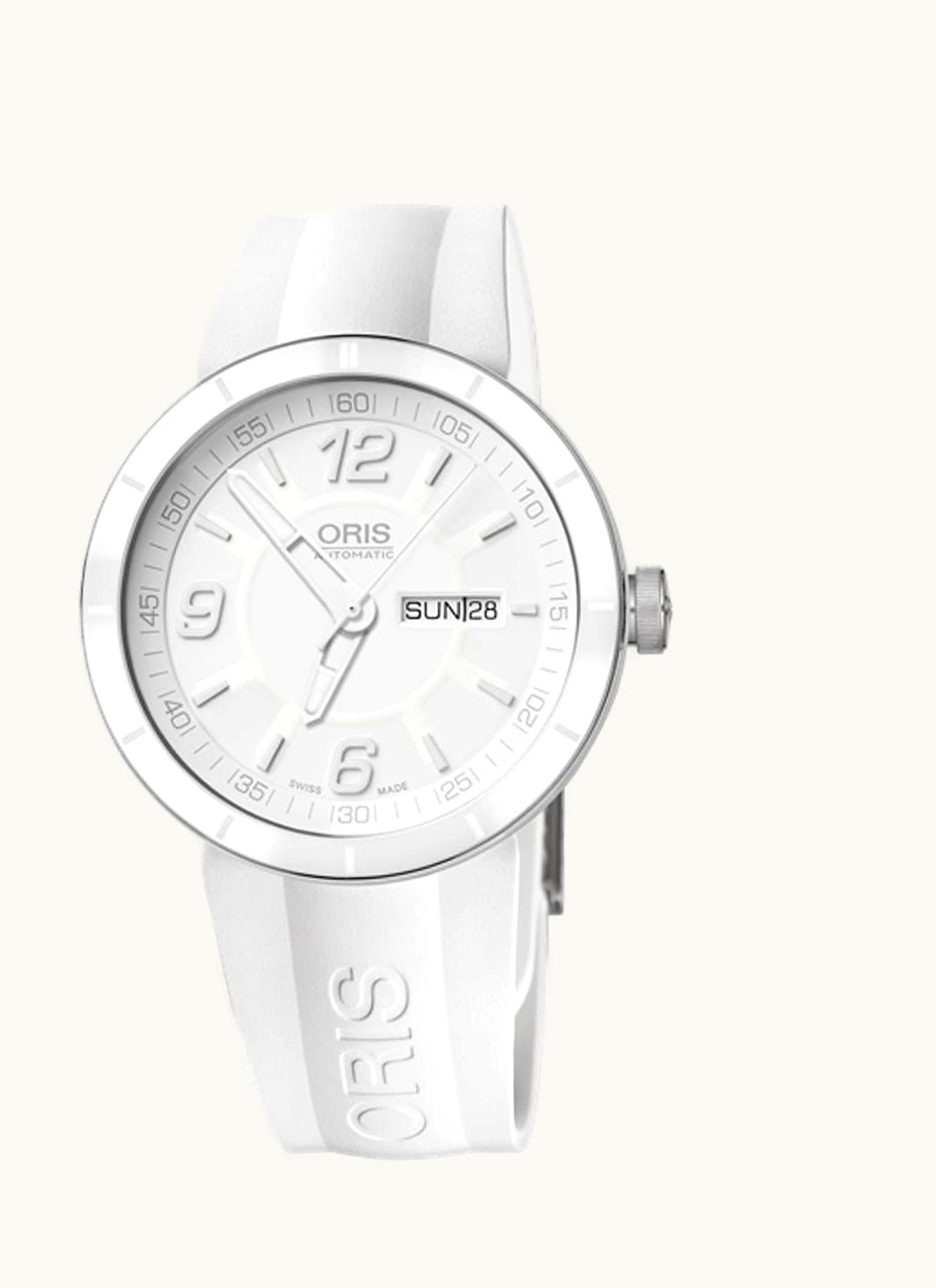Oris TT1 Day Date Stainless Steel - Ceramic / White / Rubber