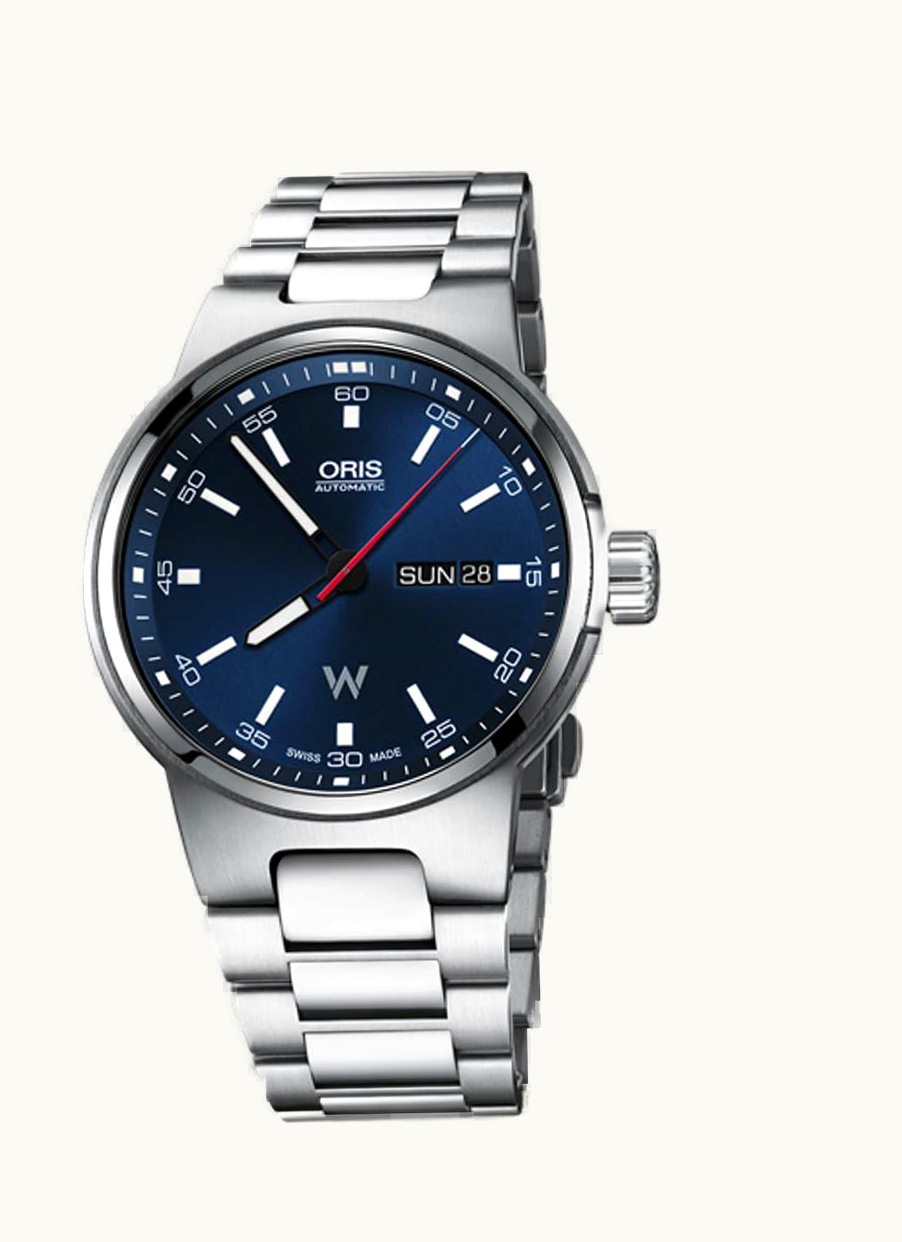 Oris Williams Day Date 42 Stainless Steel / Blue / Rubber
