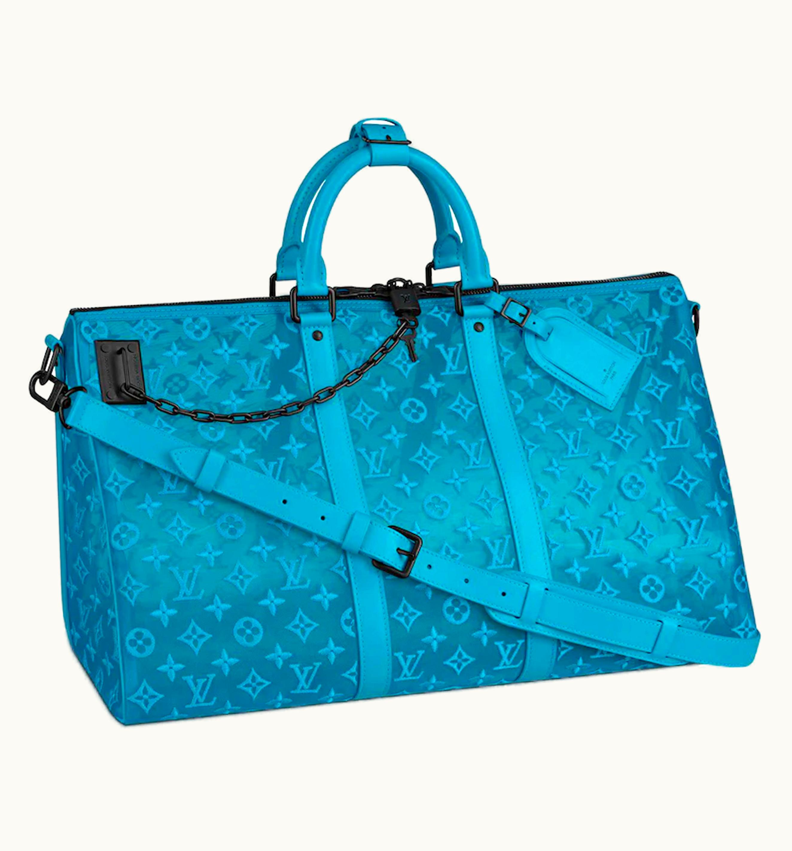 Louis Vuitton Louis Vuitton Keepall Triangle Monogram Mesh 50 Turquoise