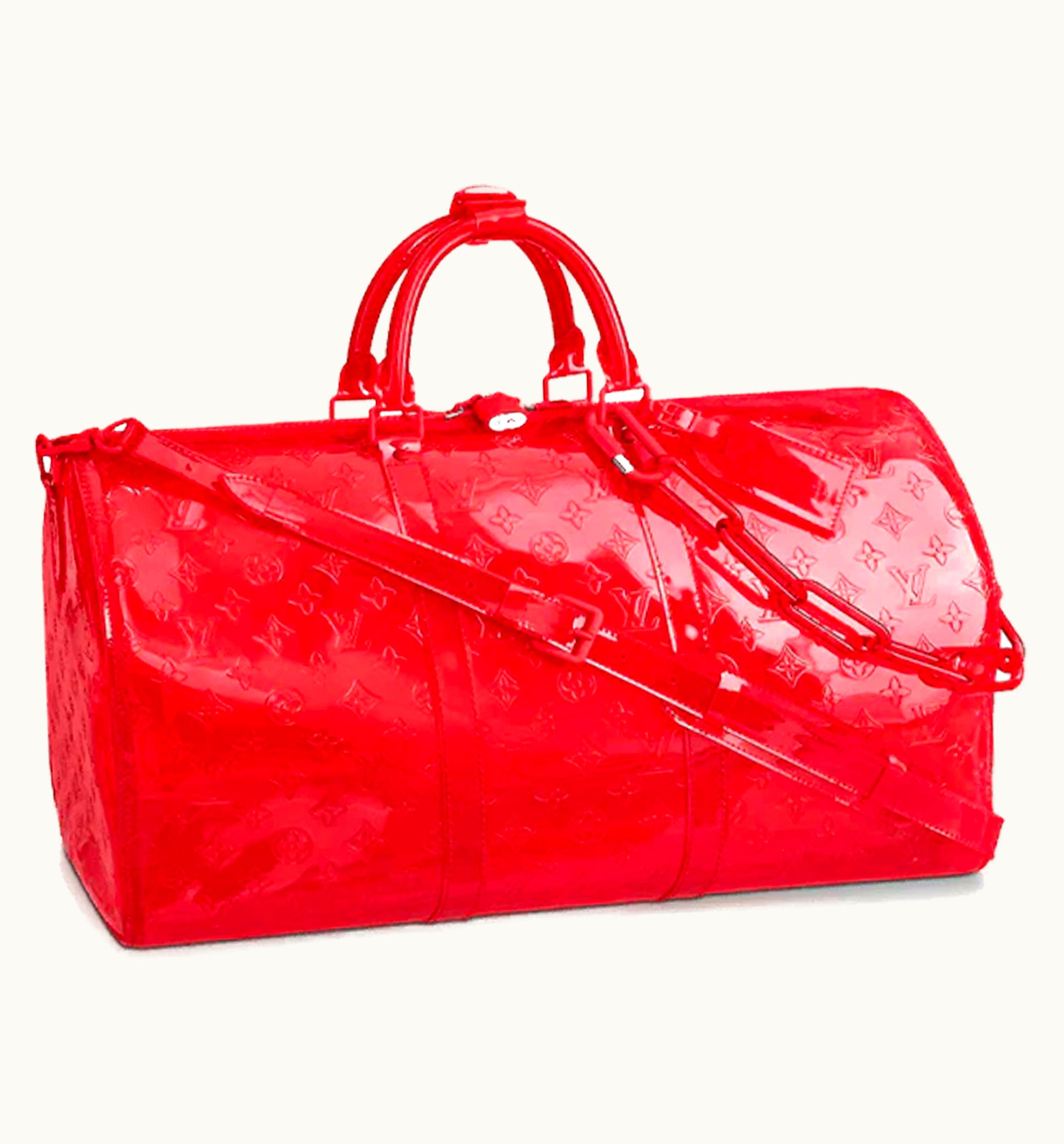 Louis Vuitton Louis Vuitton Keepall Bandouliere Monogram 50 Red PVC