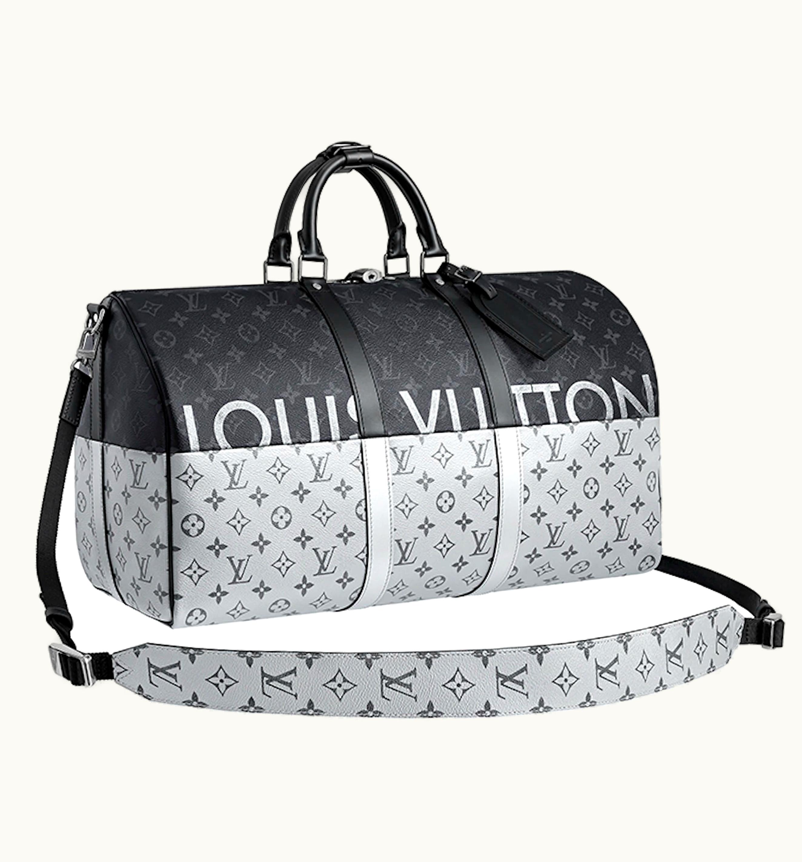 Louis Vuitton Louis Vuitton Keepall Bandouliere Monogram Eclipse Outdoor Split 50 Black/Silver