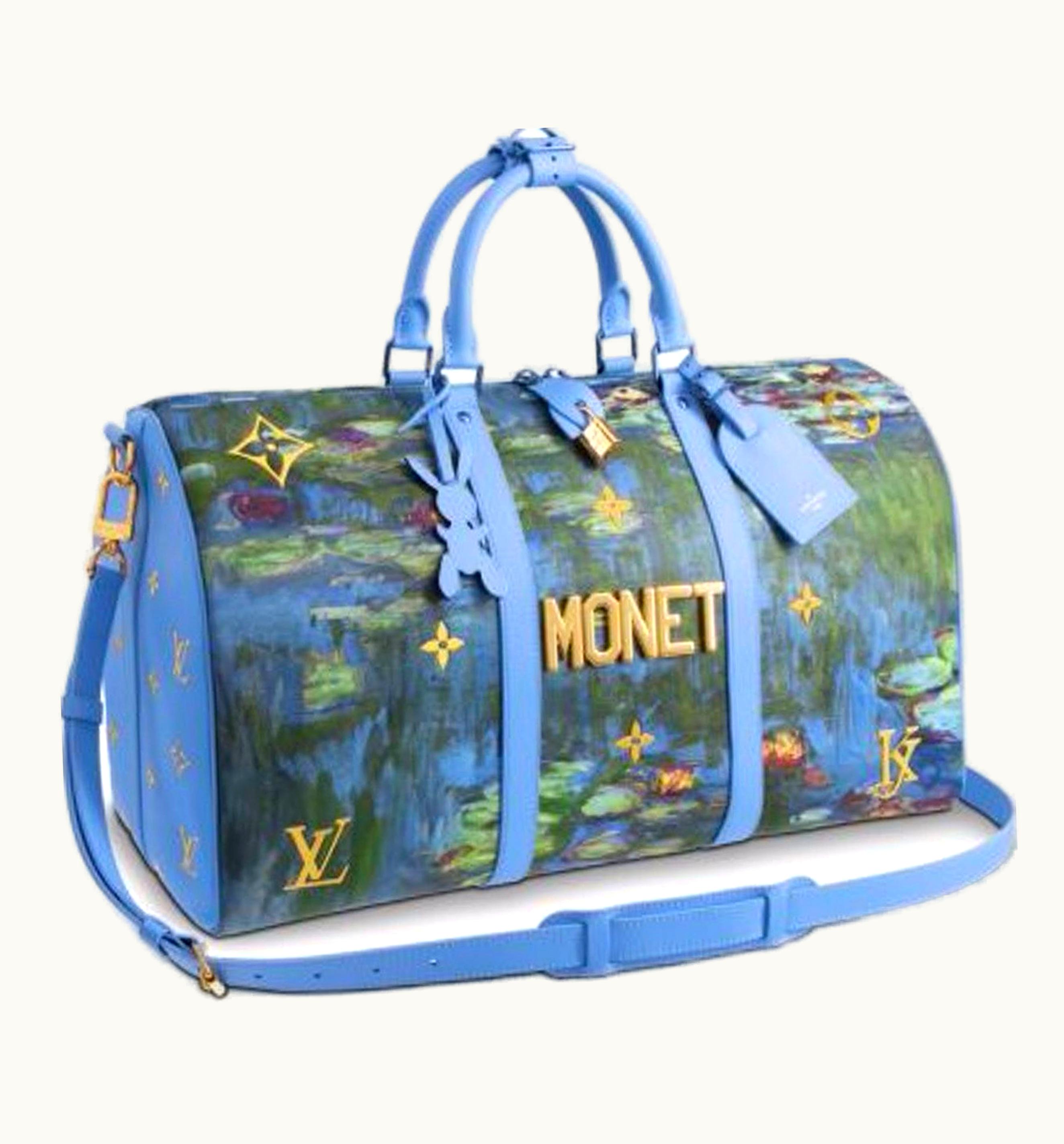 Louis Vuitton Louis Vuitton Claude Monet Masters Lavender Water Lilies Keepall Bandouliere