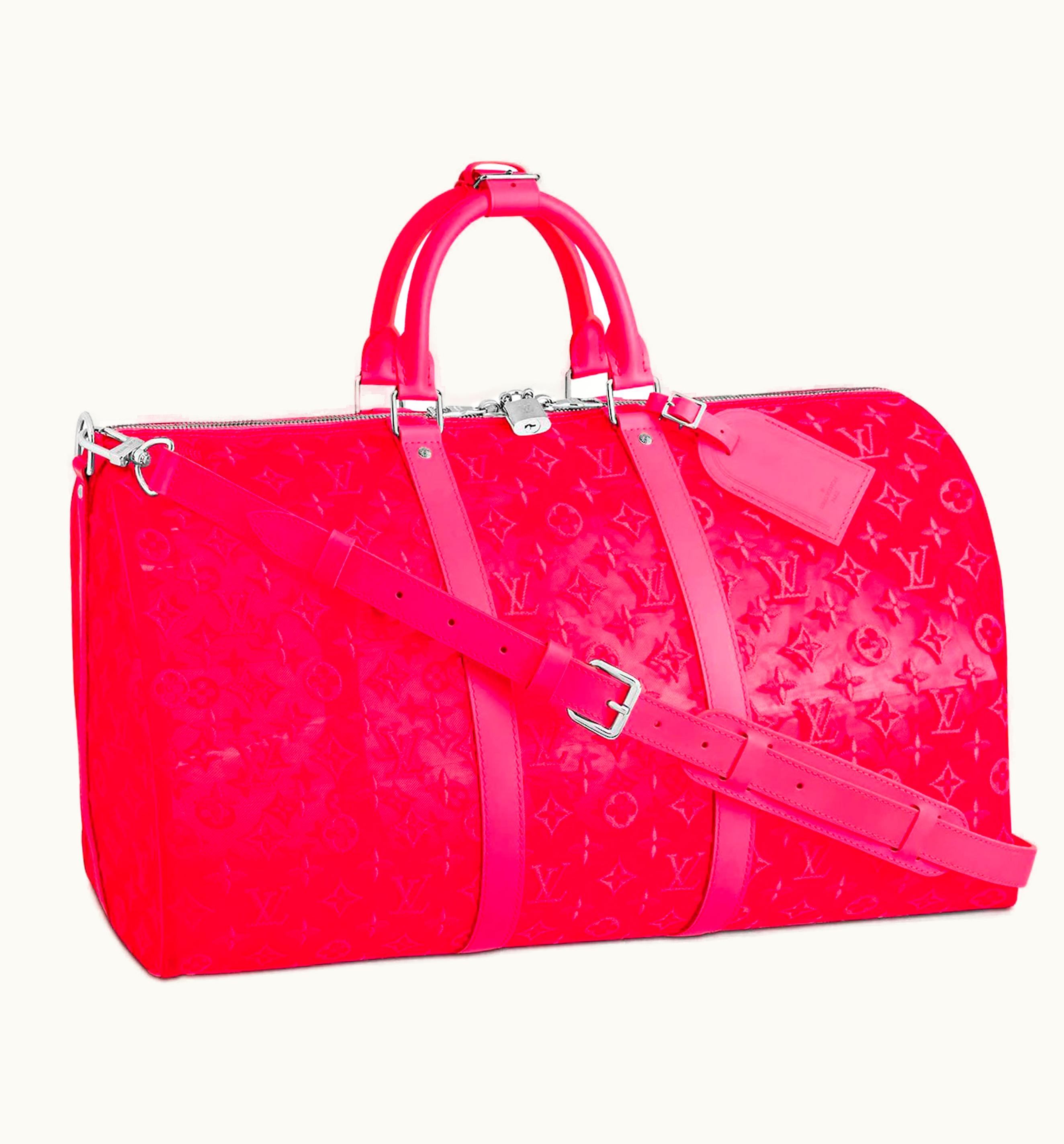 Louis Vuitton Louis Vuitton Keepall Bandouliere Monogram Mesh 50 Pink UZ0112043
