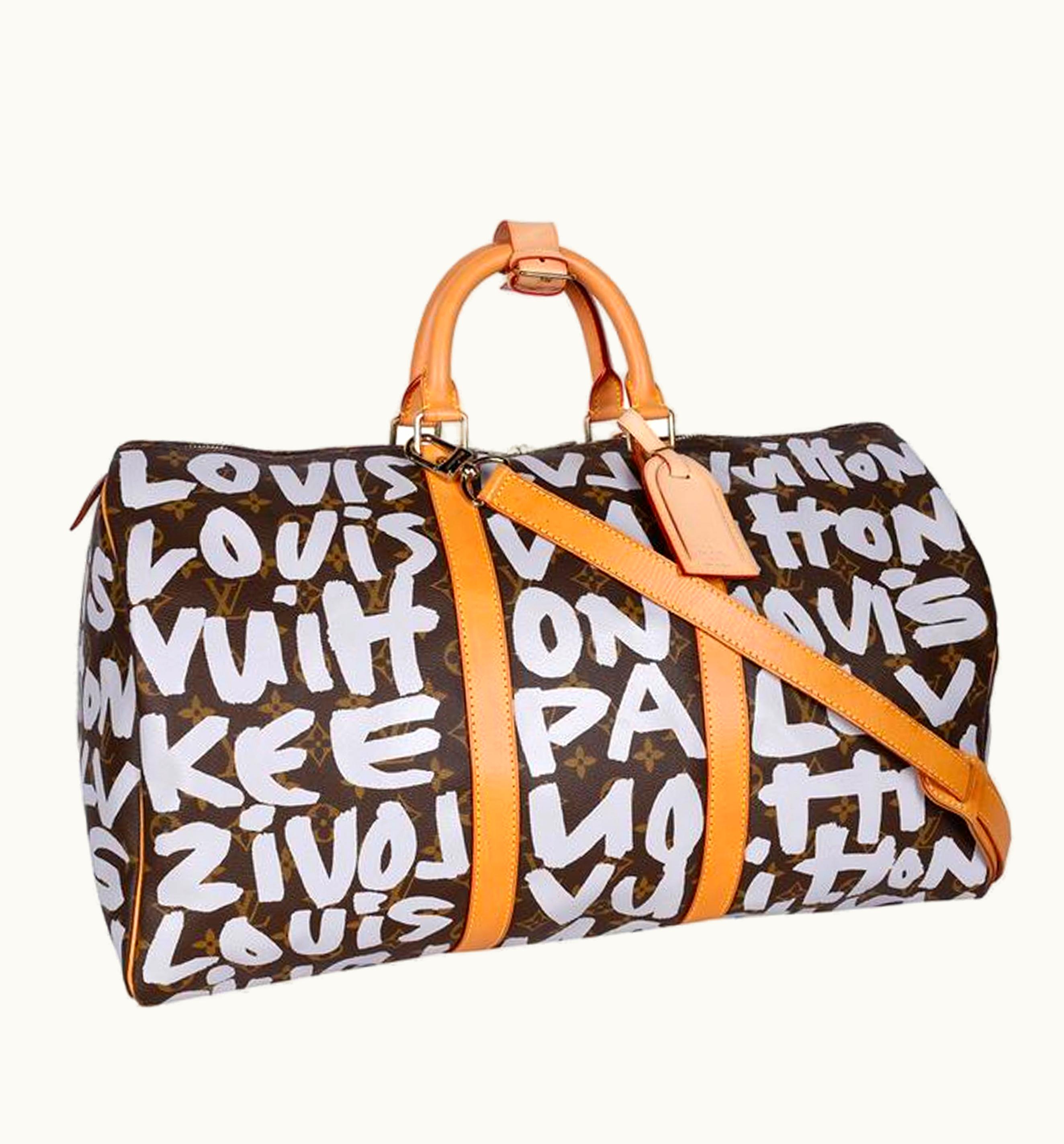 Louis Vuitton Louis Vuitton X Stephen Sprouse Keepall Monogram Graffiti 50 Brown/White