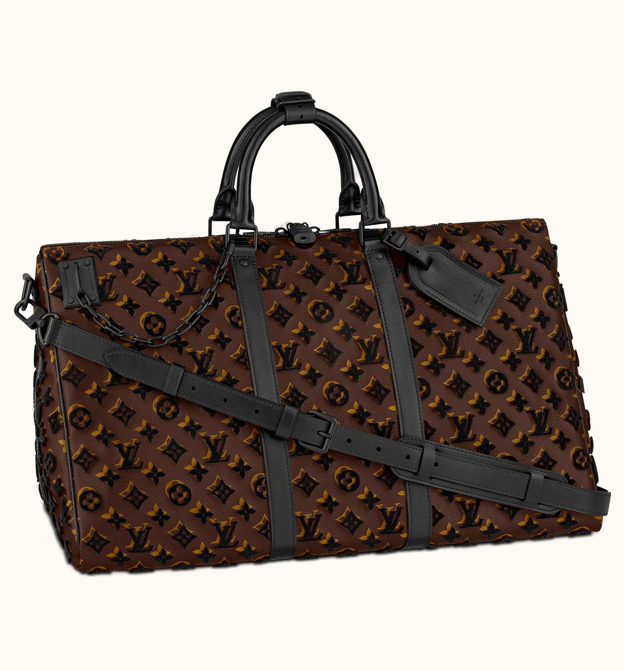 Louis Vuitton Louis Vuitton Keepall Triangle Bandouliere Monogram Tuffetage 50 Black