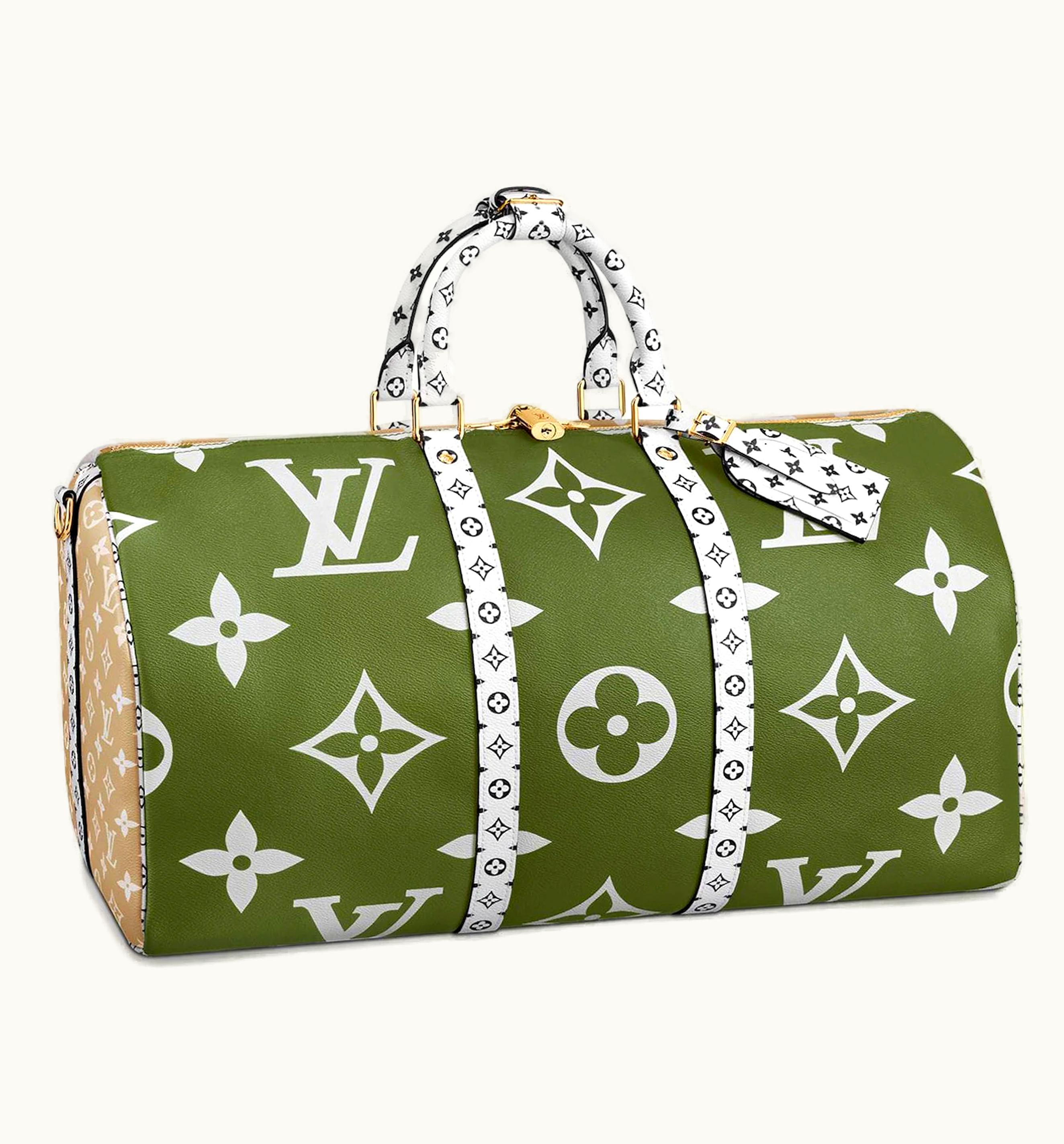 Louis Vuitton Louis Vuitton Keepall Bandouliere Monogram Giant 50 Khaki Green/Beige