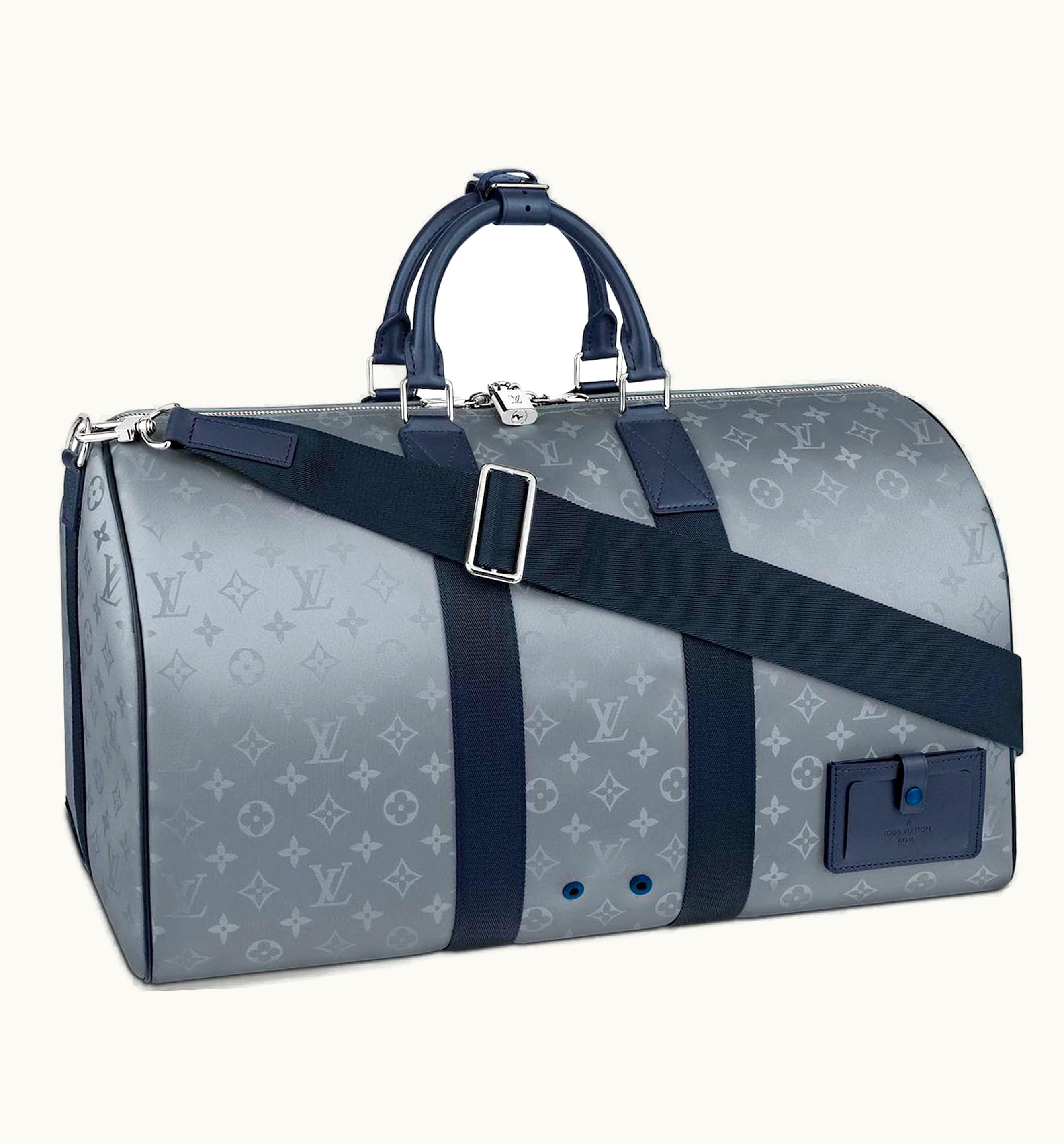 Louis Vuitton Louis Vuitton Keepall Bandouliere Monogram Satellite 50 Silver Luxury Travel Bag