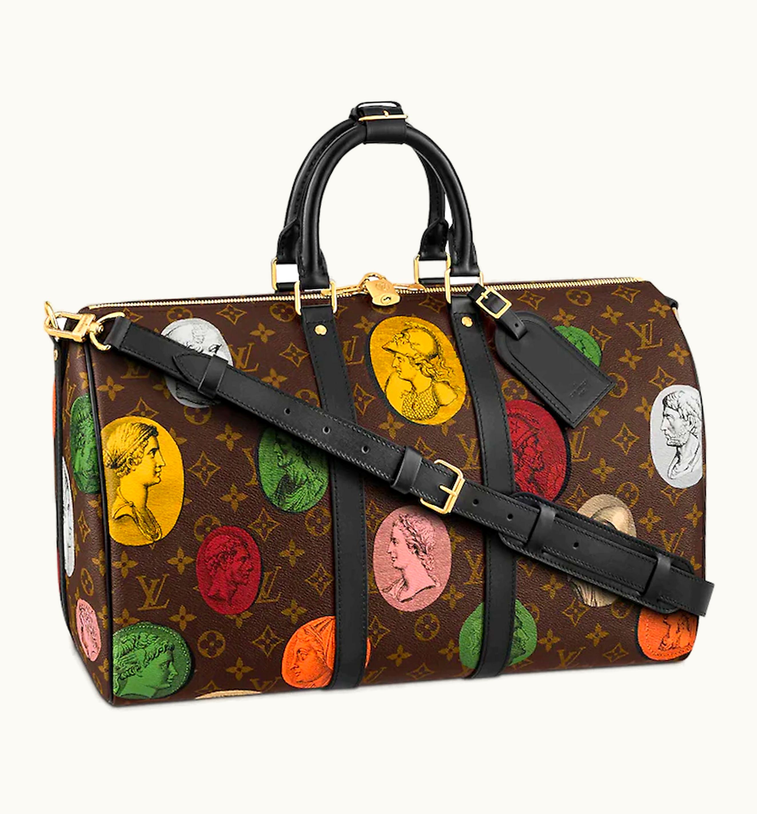 Louis Vuitton Louis Vuitton X Fornasetti Keepall 50 Brown