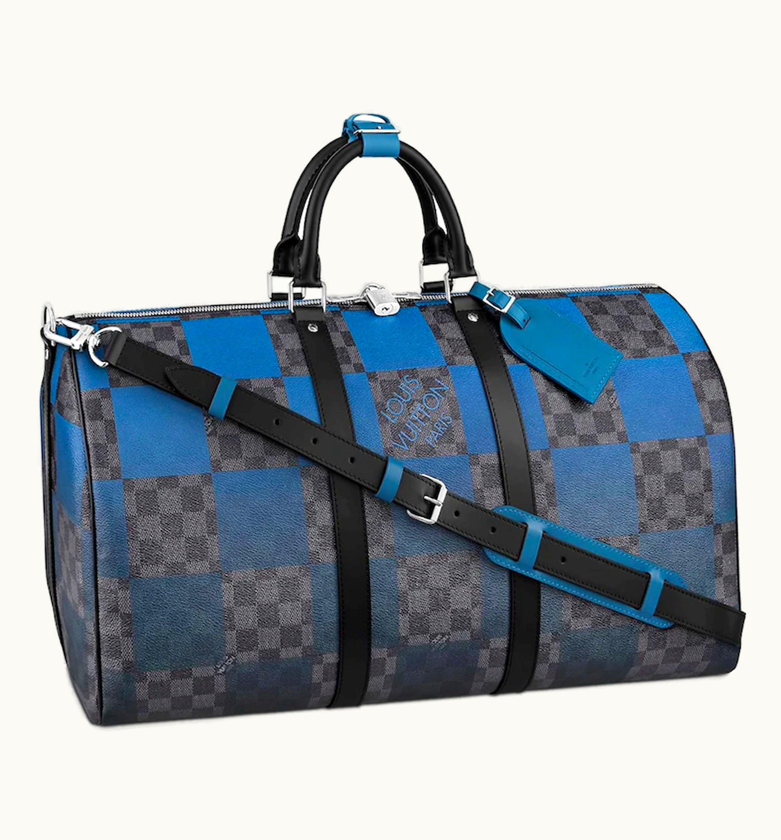 Louis Vuitton Louis Vuitton Keepall Bandouliere Damier Graphite Giant 50 Blue
