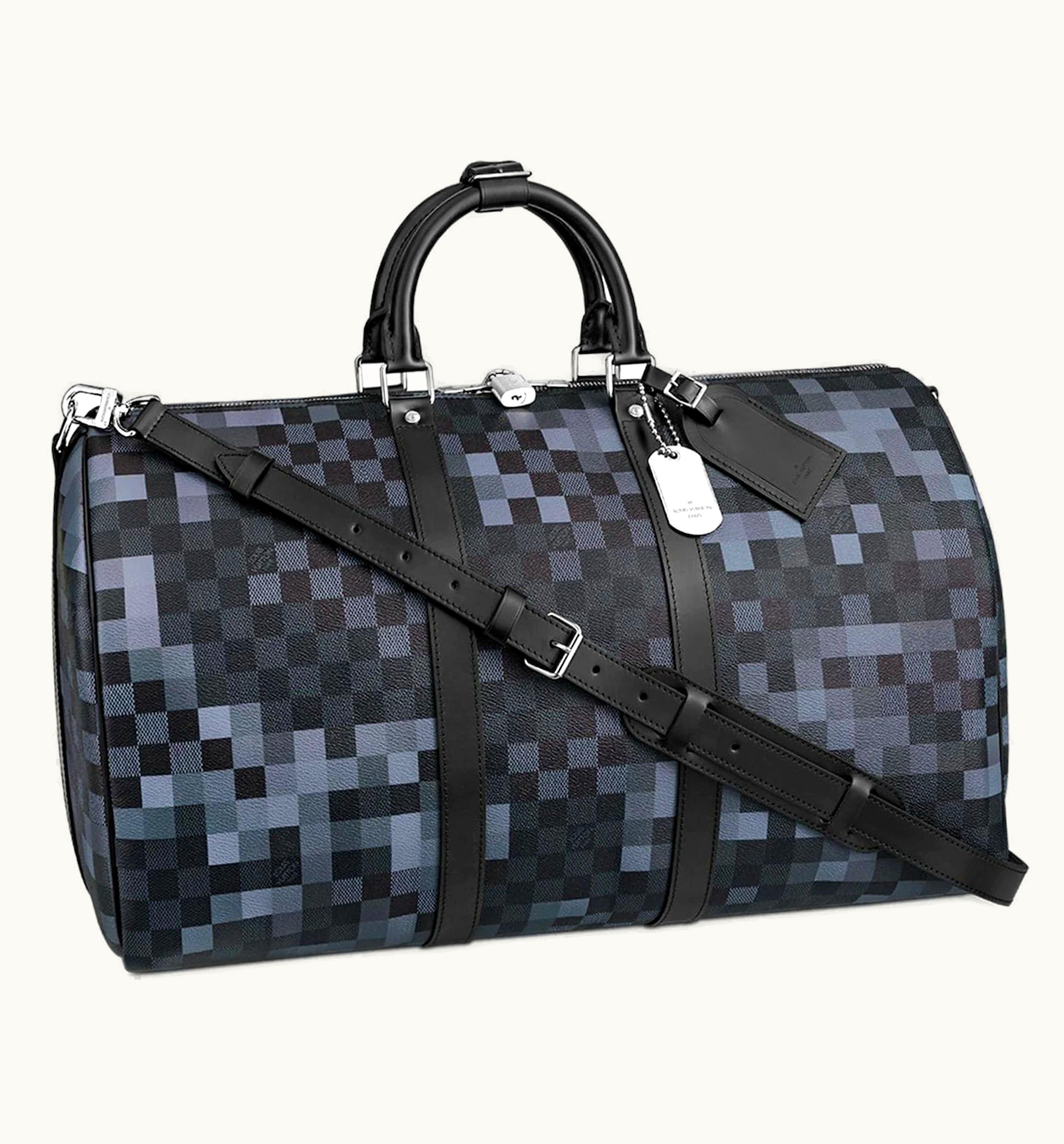 Louis Vuitton Louis Vuitton Keepall Bandouliere Damier Graphite Pixel 50 Gray