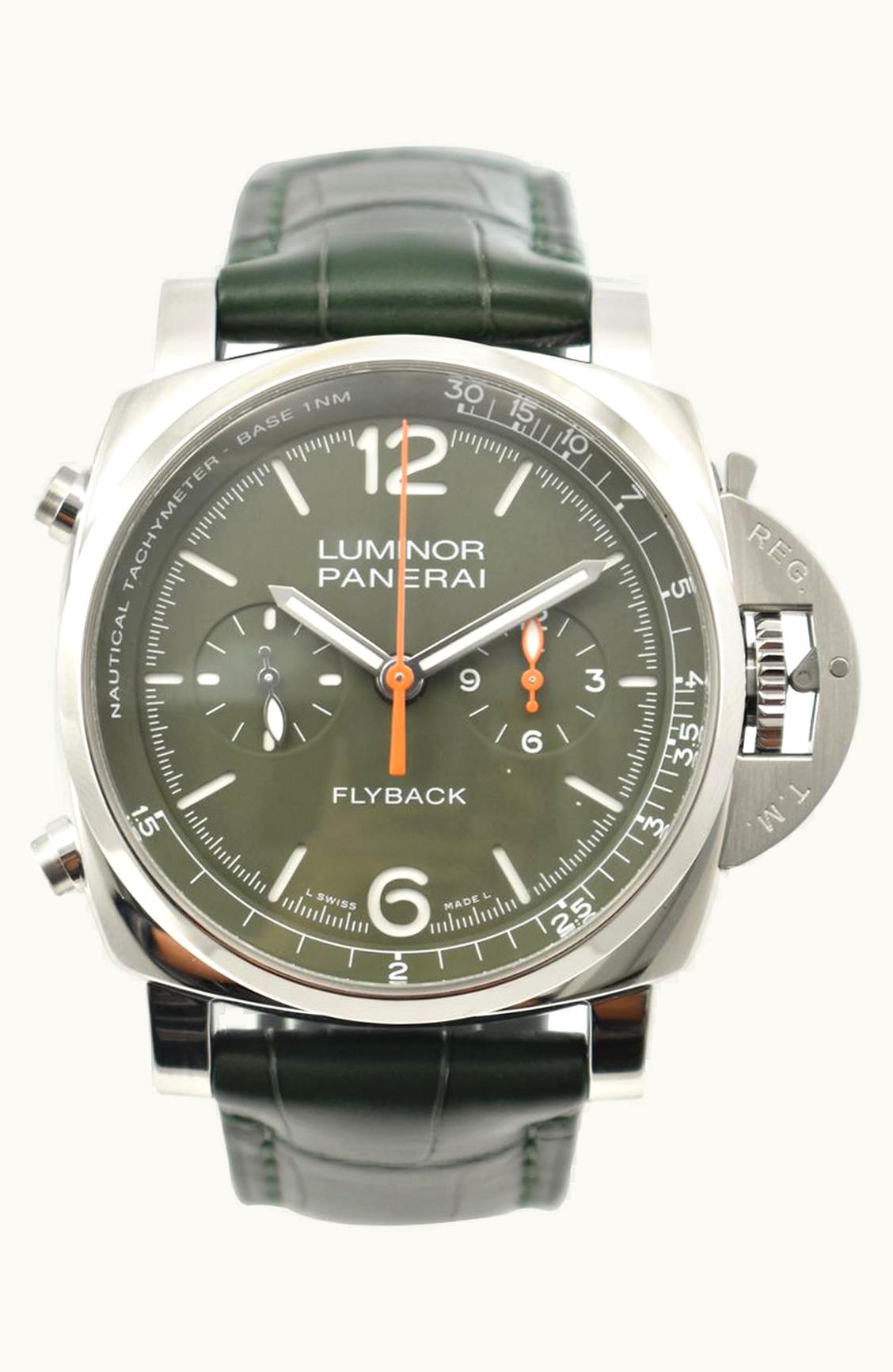 Panerai Luminor 1950 44 3 Days Chrono Flyback Automatic Stainless Steel / Verde Militare