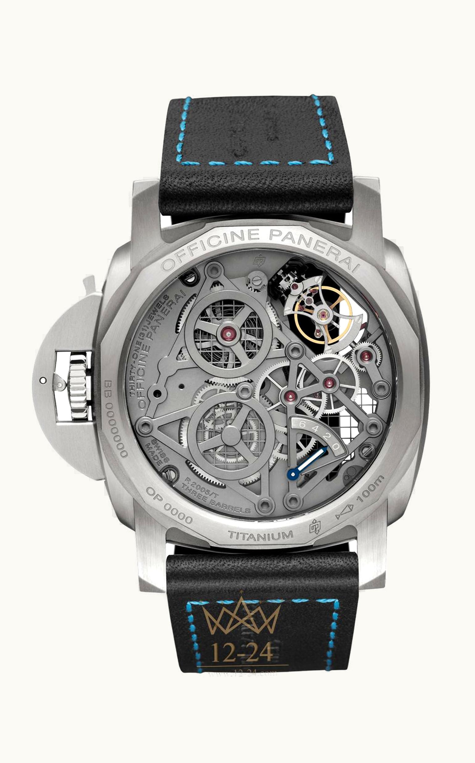 Panerai Luminor 1950 Tourbillon GMT Titanio Lo Scienziato Blue