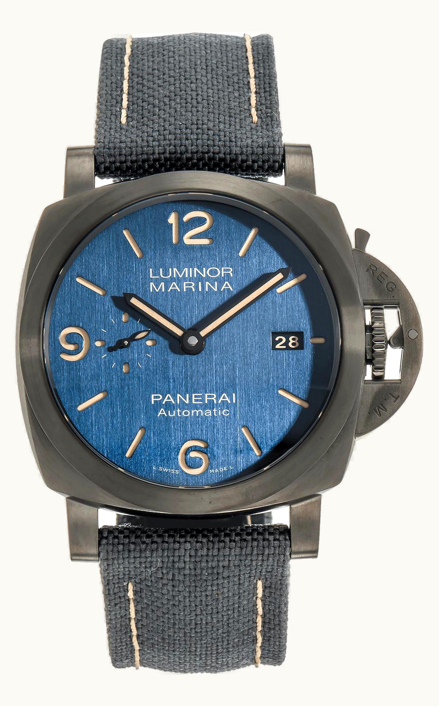 Panerai Luminor 1950 44 3 Days Automatic Titanium DLC / Blue / Bucherer Blue
