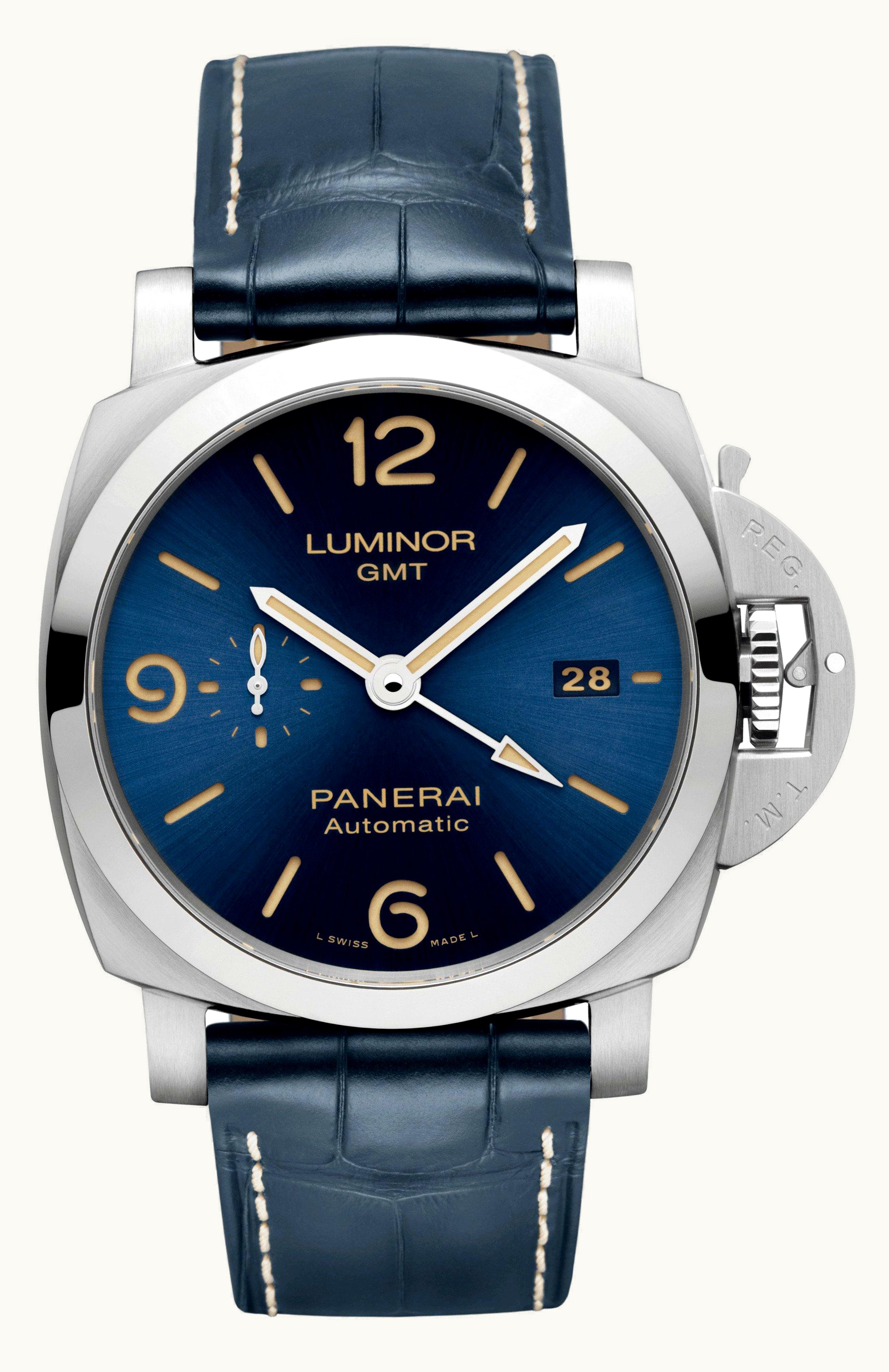 Panerai Luminor 1950 44 3 Days GMT Automatic Stainless Steel / Blue