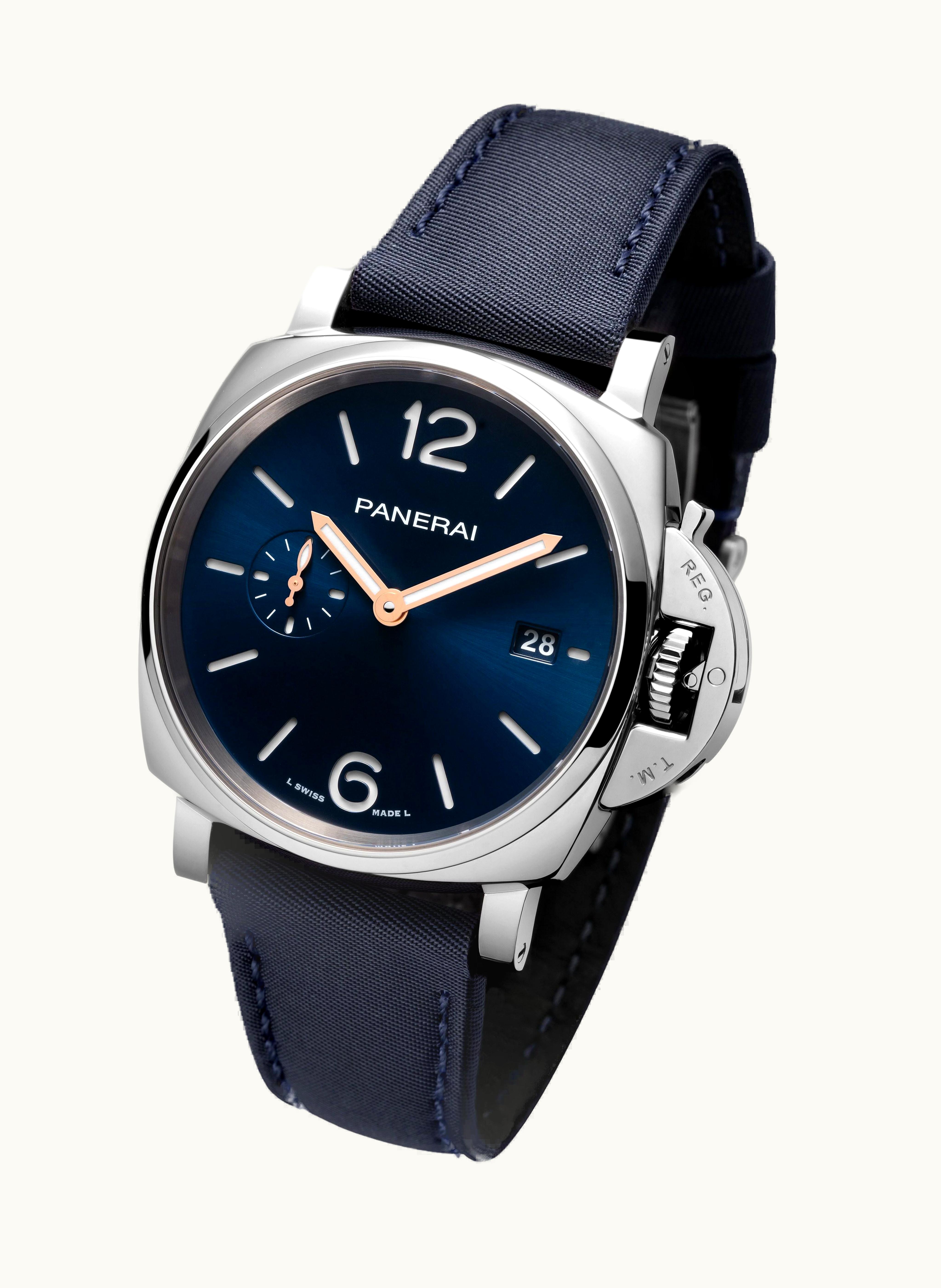 Panerai Luminor Due 42 Automatic Stainless Steel / Blue / Prada Re-Nylon