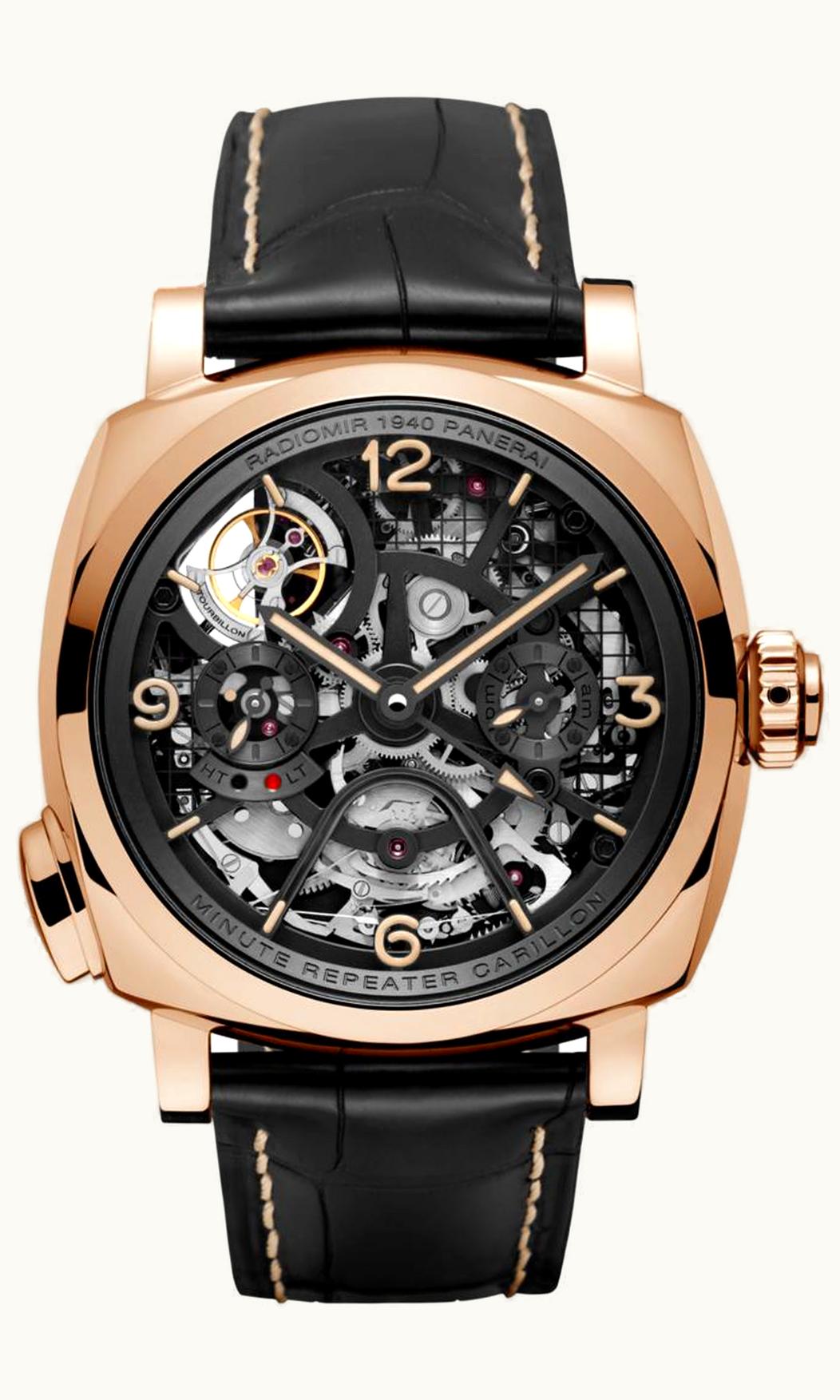 Panerai Radiomir 1940 Minute Repeater Carillon Tourbillon GMT Oro Rosso