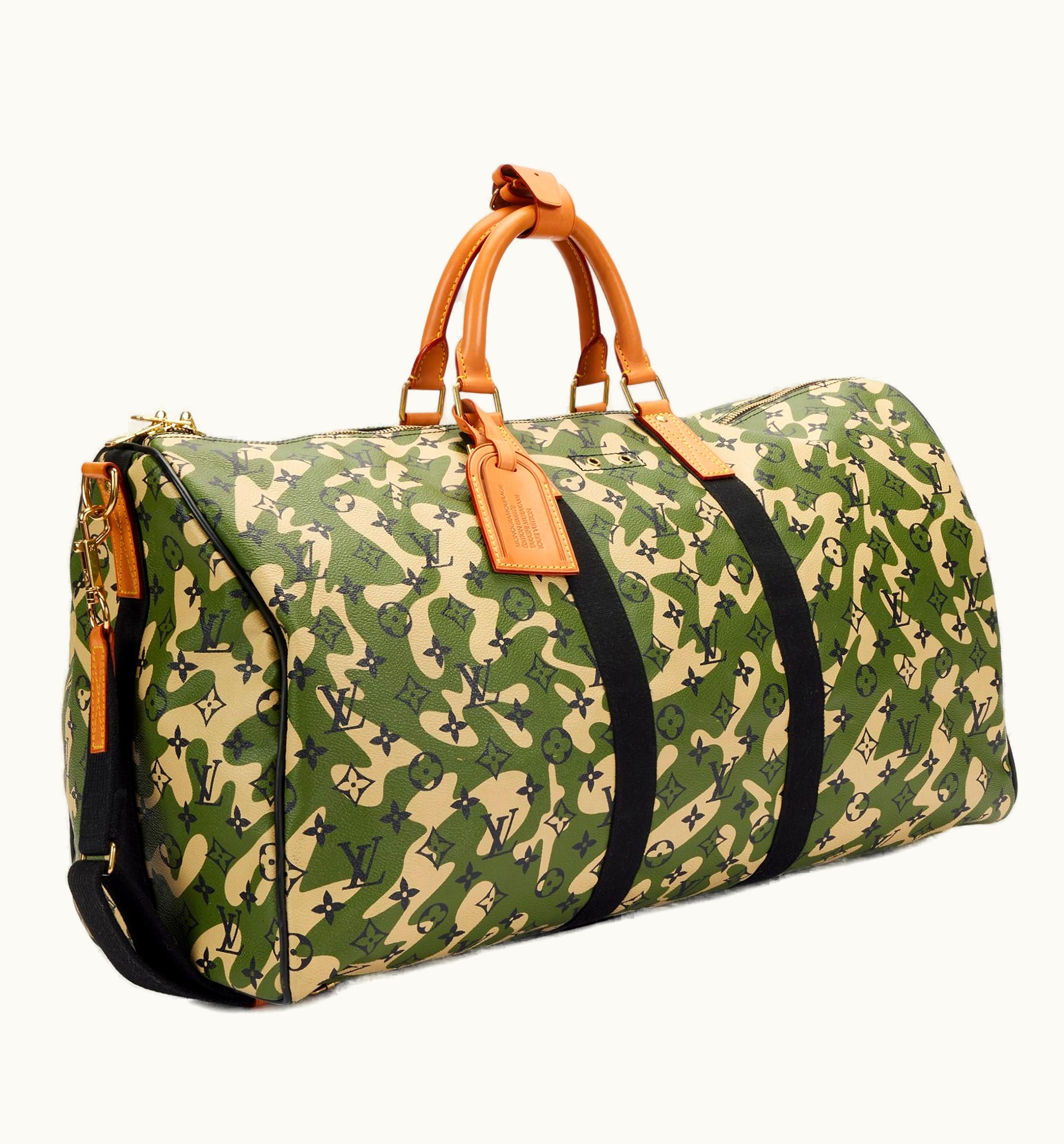 Louis Vuitton Louis Vuitton X Takashi Murakami Keepall Bandouliere Monogramouflage 55 Green