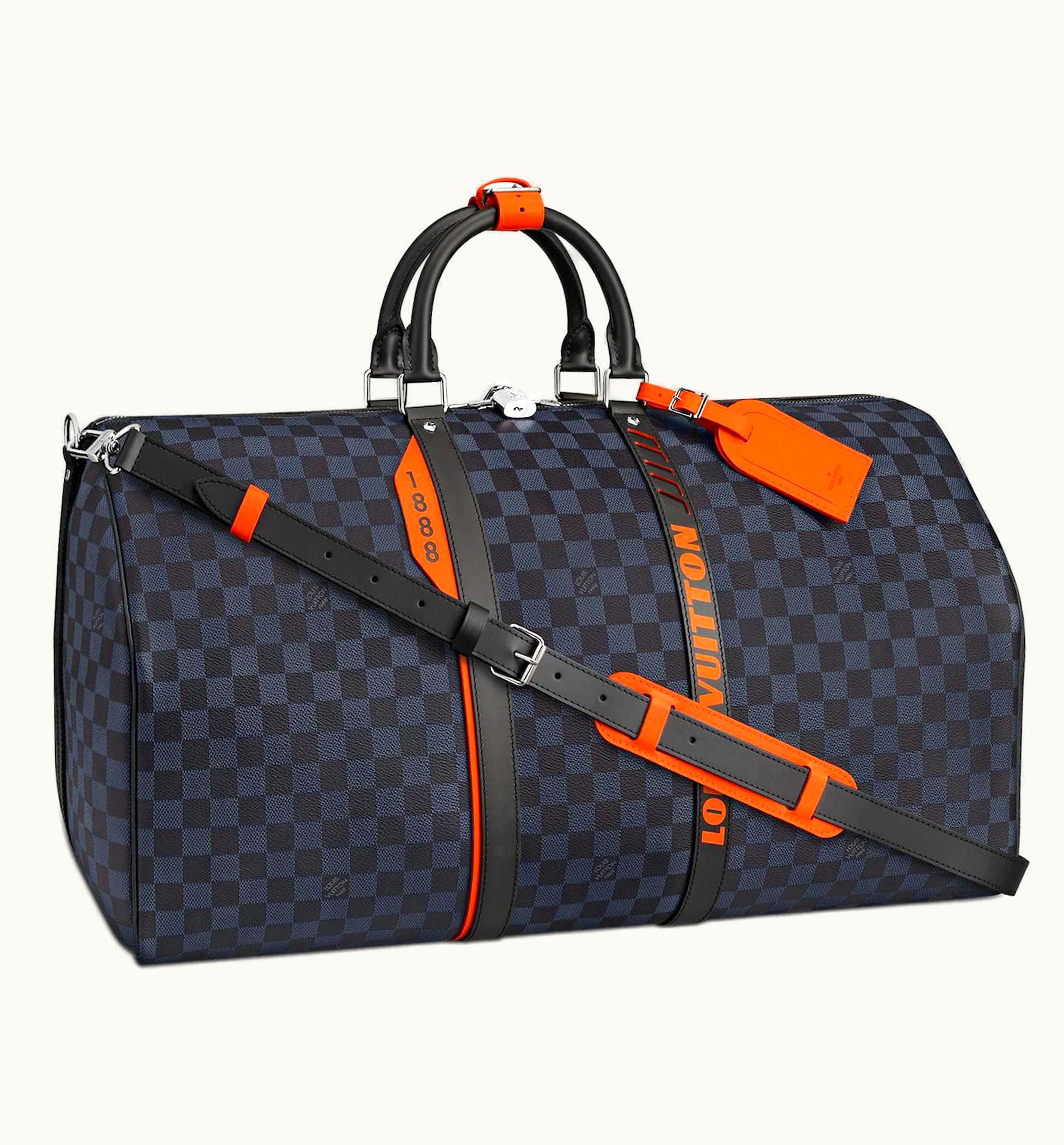 Louis Vuitton Louis Vuitton Keepall Bandouliere Damier Cobalt Race 55 Blue Orange Travel Bag