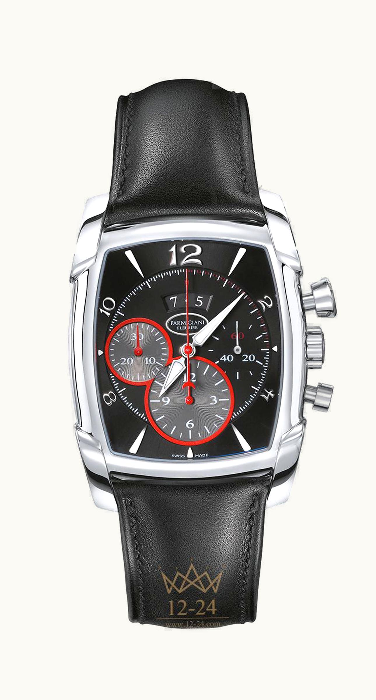 Parmigiani Fleurier Kalpagraphe Stainless Steel / Black / Calf