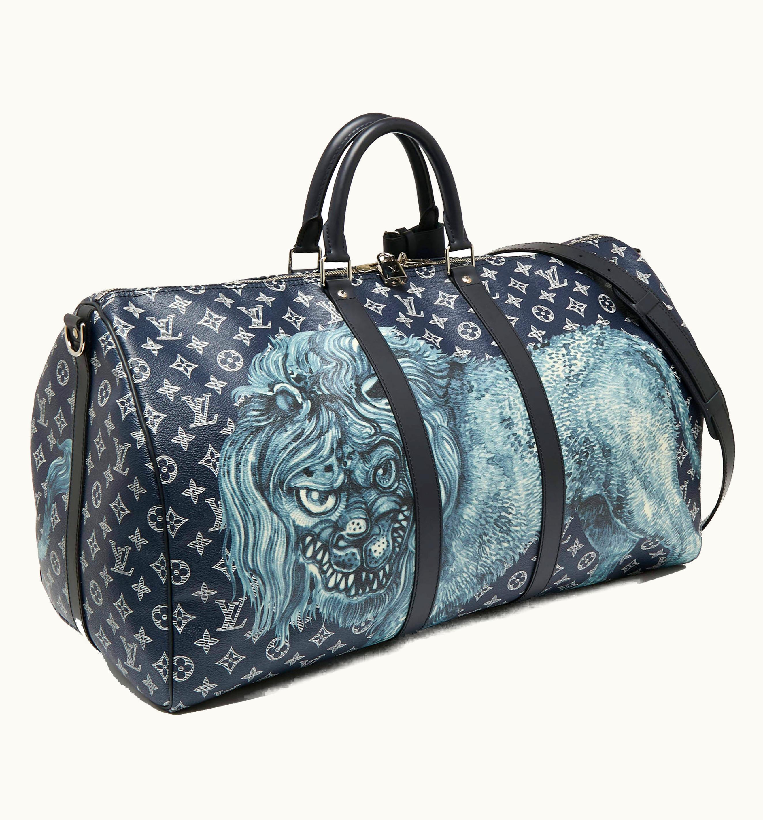 Louis Vuitton Louis Vuitton X Chapman Brothers Keepall Bandouliere Monogram Savane Ink 55 Midnight