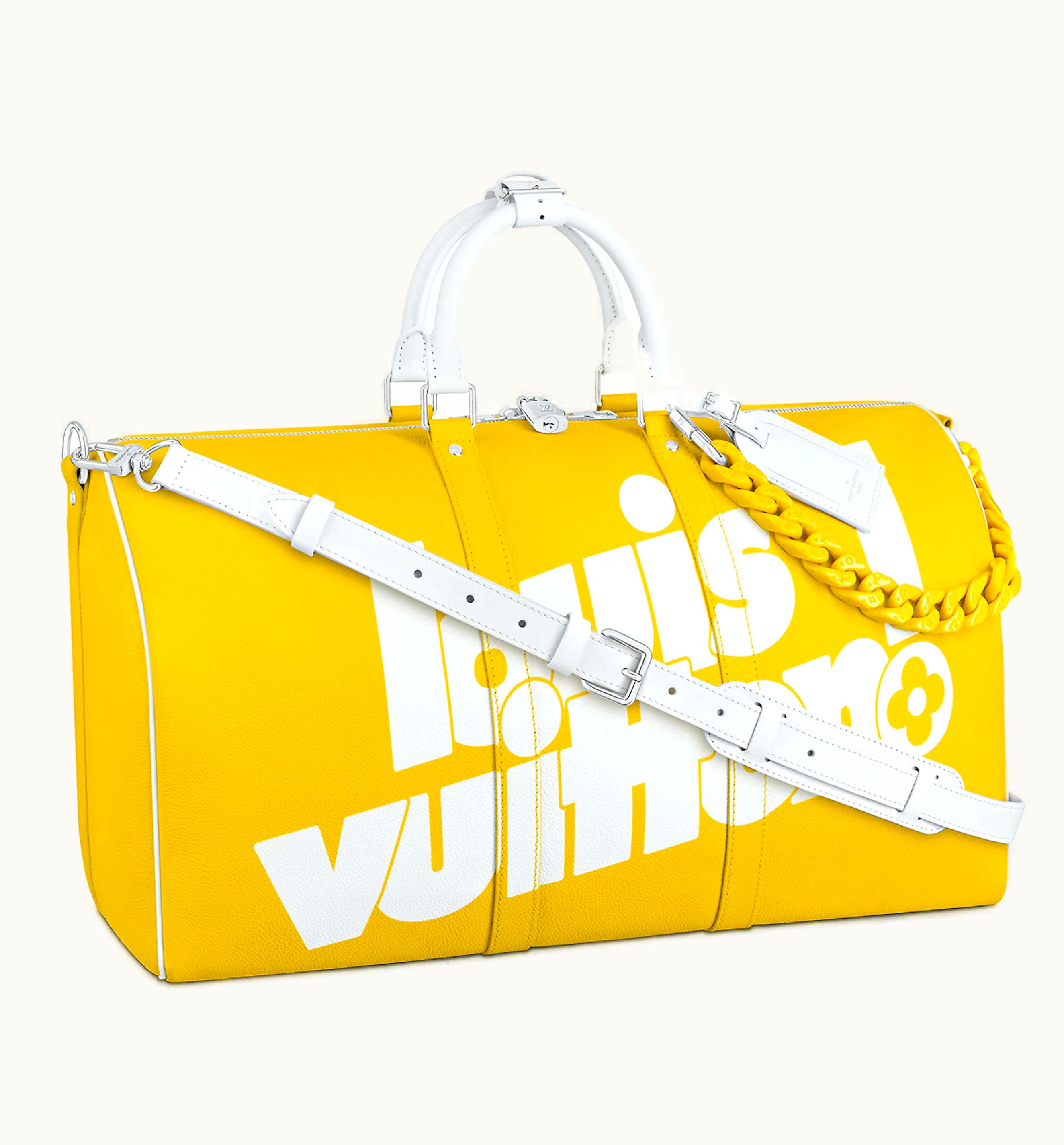 Louis Vuitton Louis Vuitton Keepall Bandouliere With Acetate Chain 55 Monogram Yellow