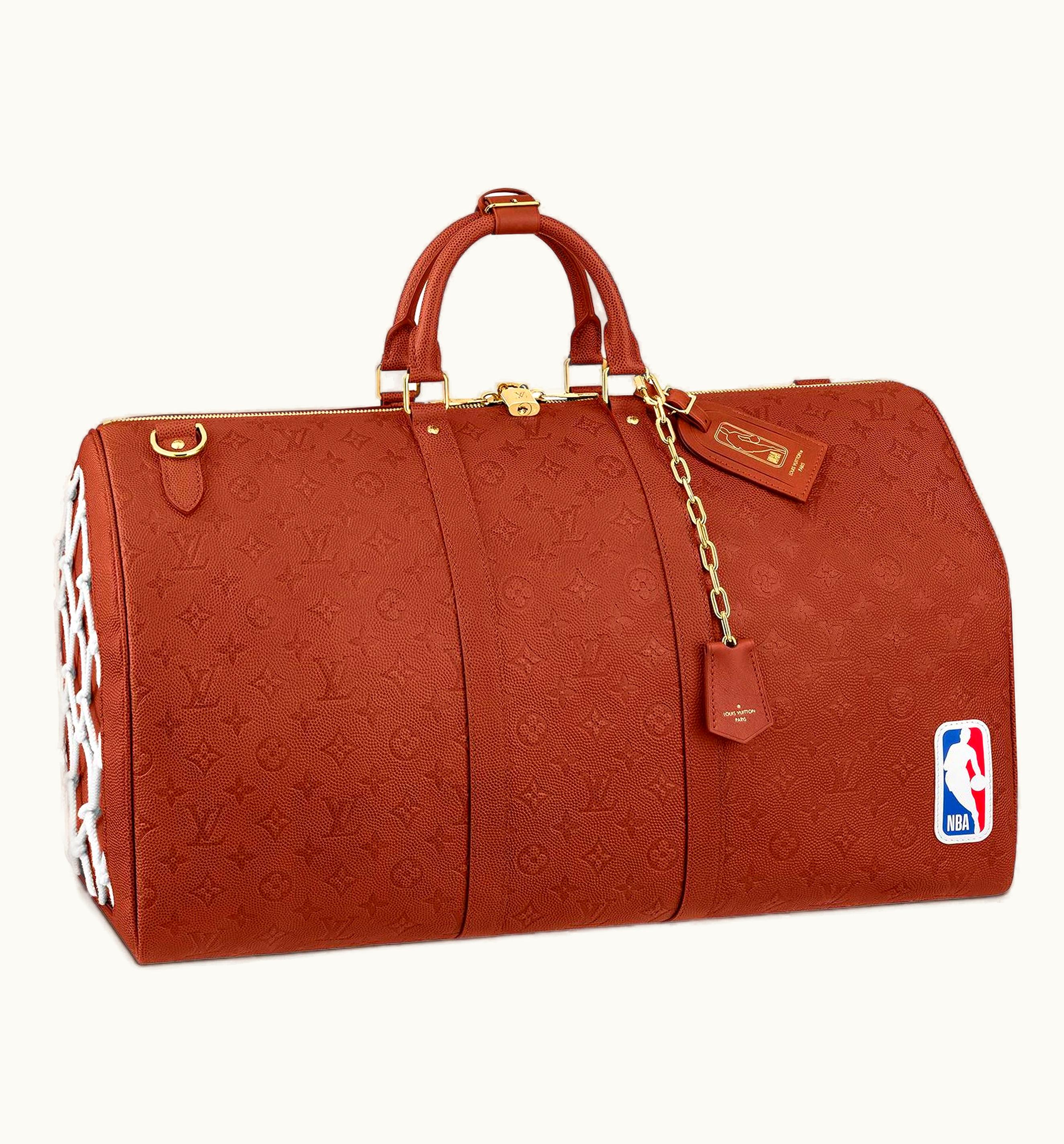 Louis Vuitton Louis Vuitton X NBA Keepall 55 Monogram Ball Grain Leather Brown